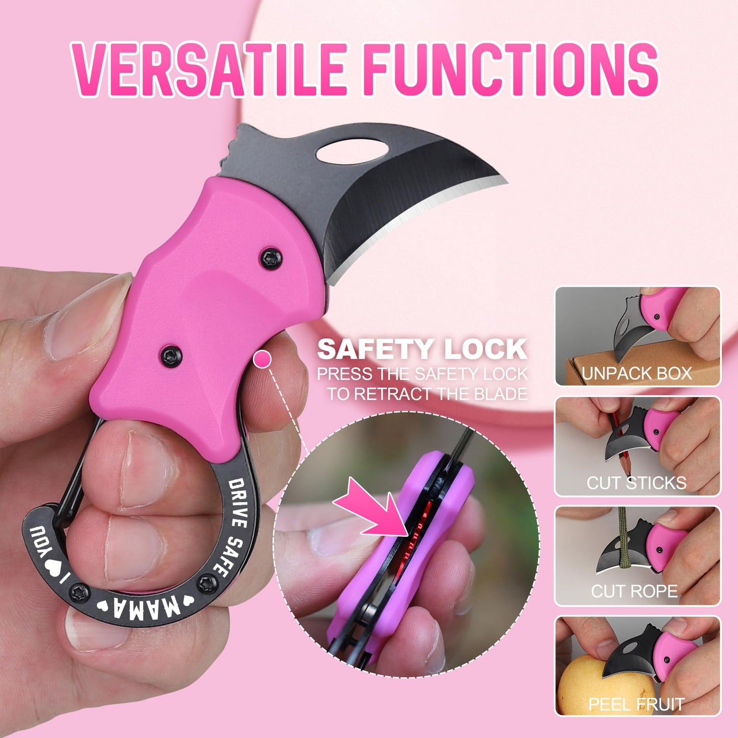 OOPERAY Gifts for Mom, Mothers Day Gadgets Gifts for Mom Wife, Mothers Day Birthday for Women Her Wife, Small Pocket Knife, Christmas Stocking Stuffers for Women, EDC Keychain Box Cutter