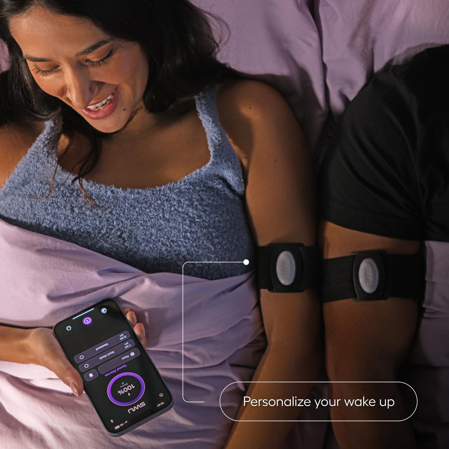 SilentWakeUp Wearable Silent Alarm Clock | Gradual Vibrating Wake-Up for Heavy Sleepers, Couples, and Students | Vibrating Alarm | Comfortable Mesh Armband | Wake Up On Time Without Disturbing Others