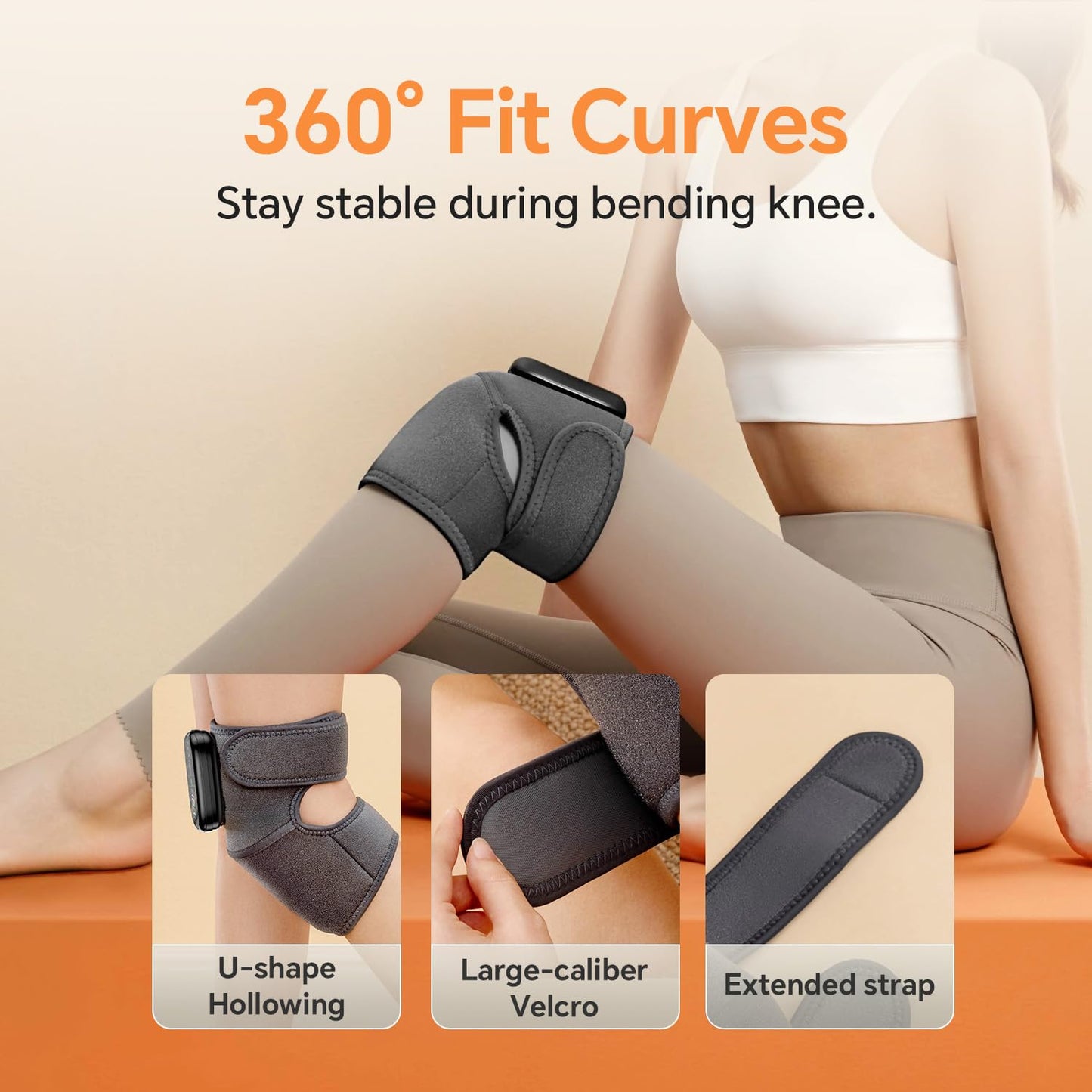 YUHUO Foot Massager with Heat, Knee Shoulder Elbow 3 in 1 Feet Massager, Heated Knee Massager, Shoulder Massager with Heat Vibration, 210 mins Battery, Cordless Portable, Touchscreen Control