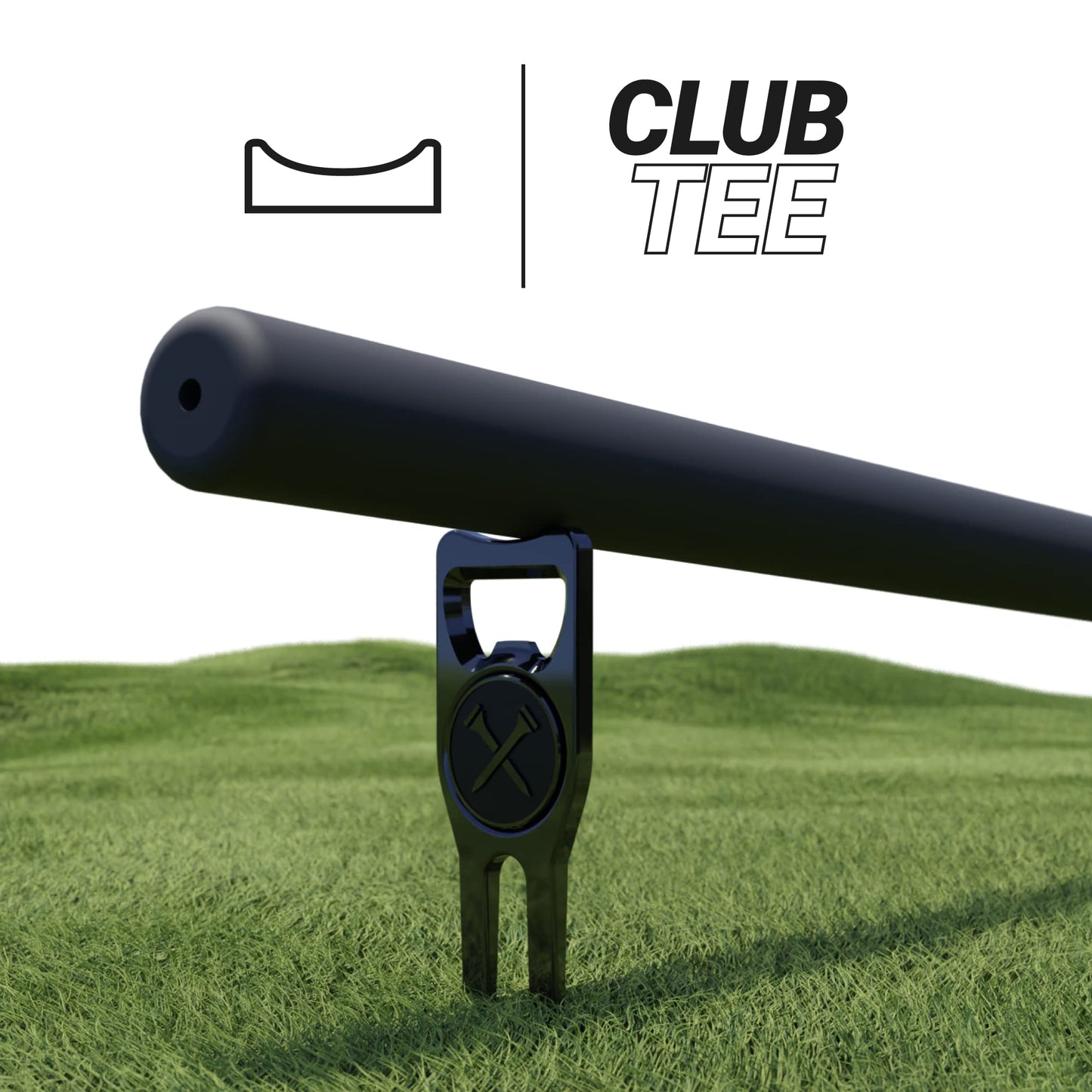Blue Tees Golf 6-in-1 Premium Divot Tool & Ball Marker - Bottle Opener - Club Tee - Groove Cleaner - Putting Alignment - Designed to Be the Ultimate Tool for the Green - Black