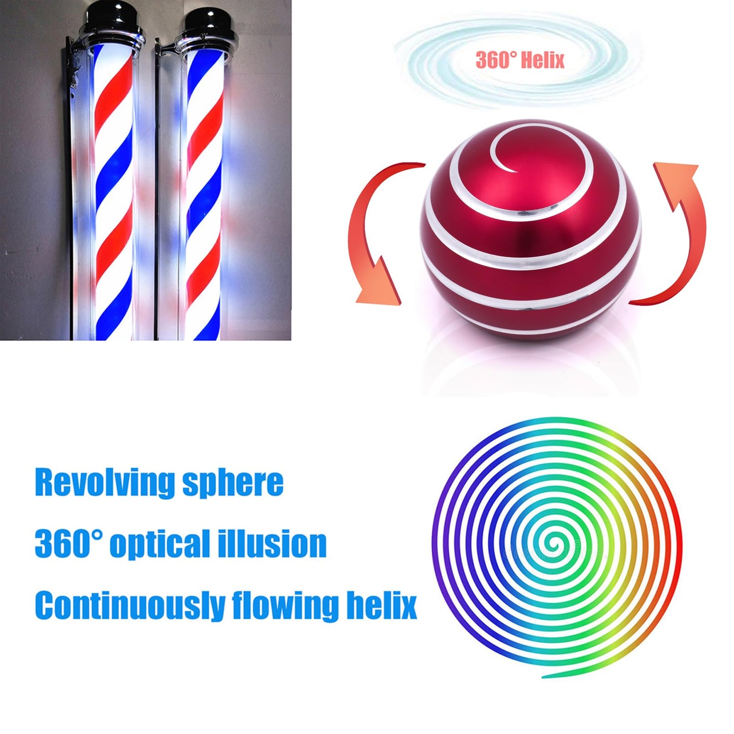 Desk-Kinetic-Toys Cool-Gadgets for Fidget: Cool-Stuff-Thing Game Toy for Adult Teen Children Kid, Stress Relief Optical-Illusion Gifts for Office School Home Man Women Christmas Spinning 180 Seconds