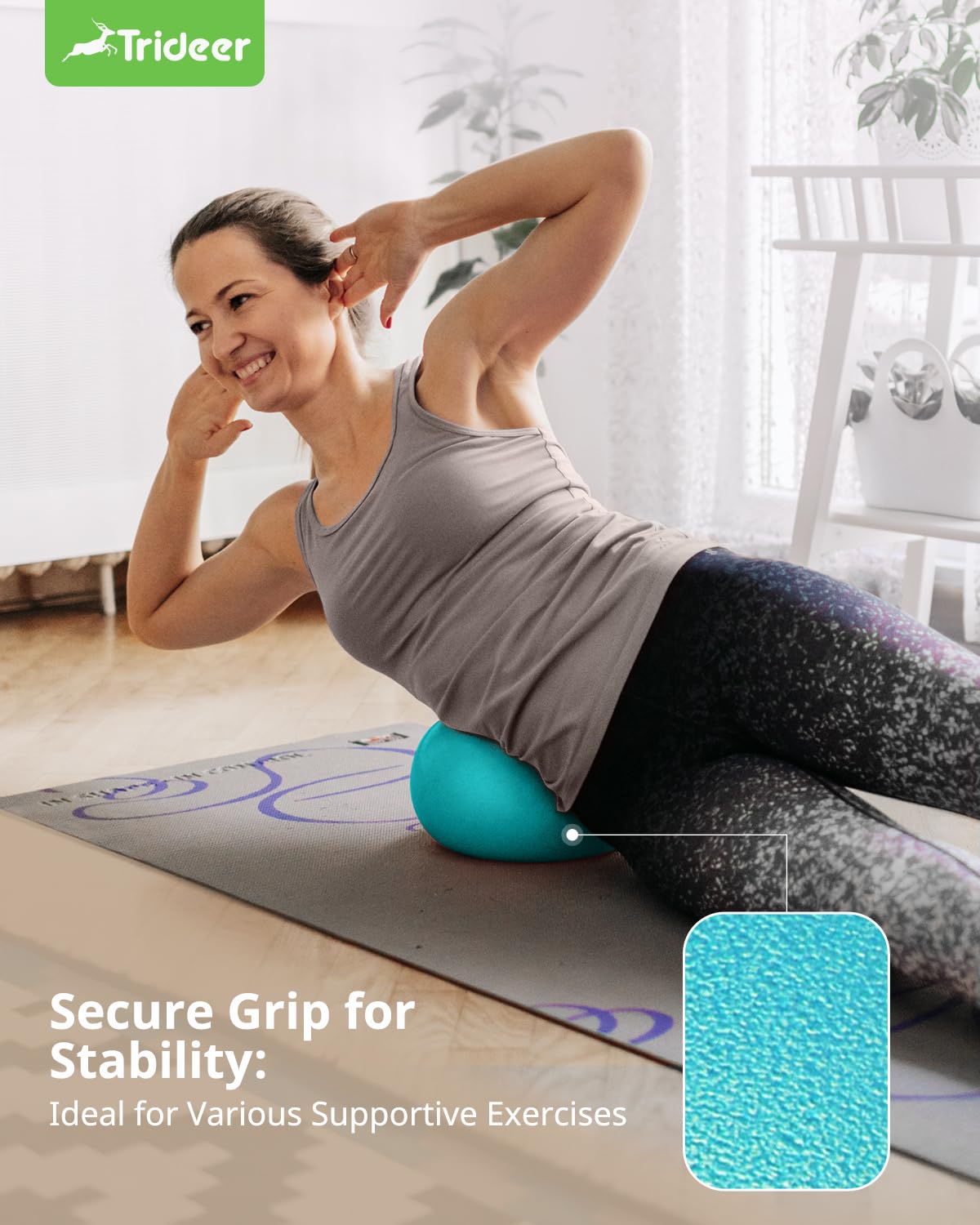 Trideer 9-Inch Pilates Ball with Exercise Guide for Core Strength, Yoga, Stability, Stretching & Physical Therapy
