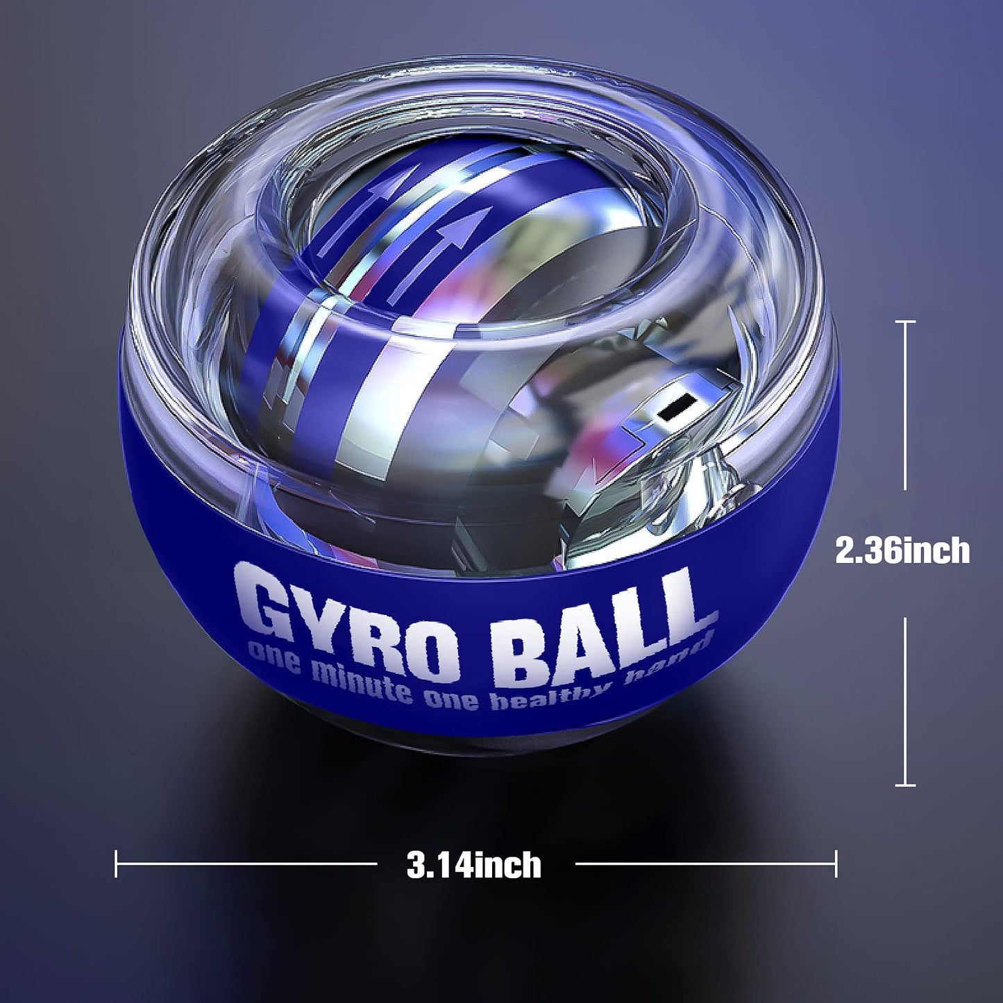 JIN BD Wrist Trainer Ball Auto-Start Strengthener Gyroscopic Forearm Exerciser Gyro for Strengthen Arms, Fingers, Bones and Muscles with LED Light,Blue