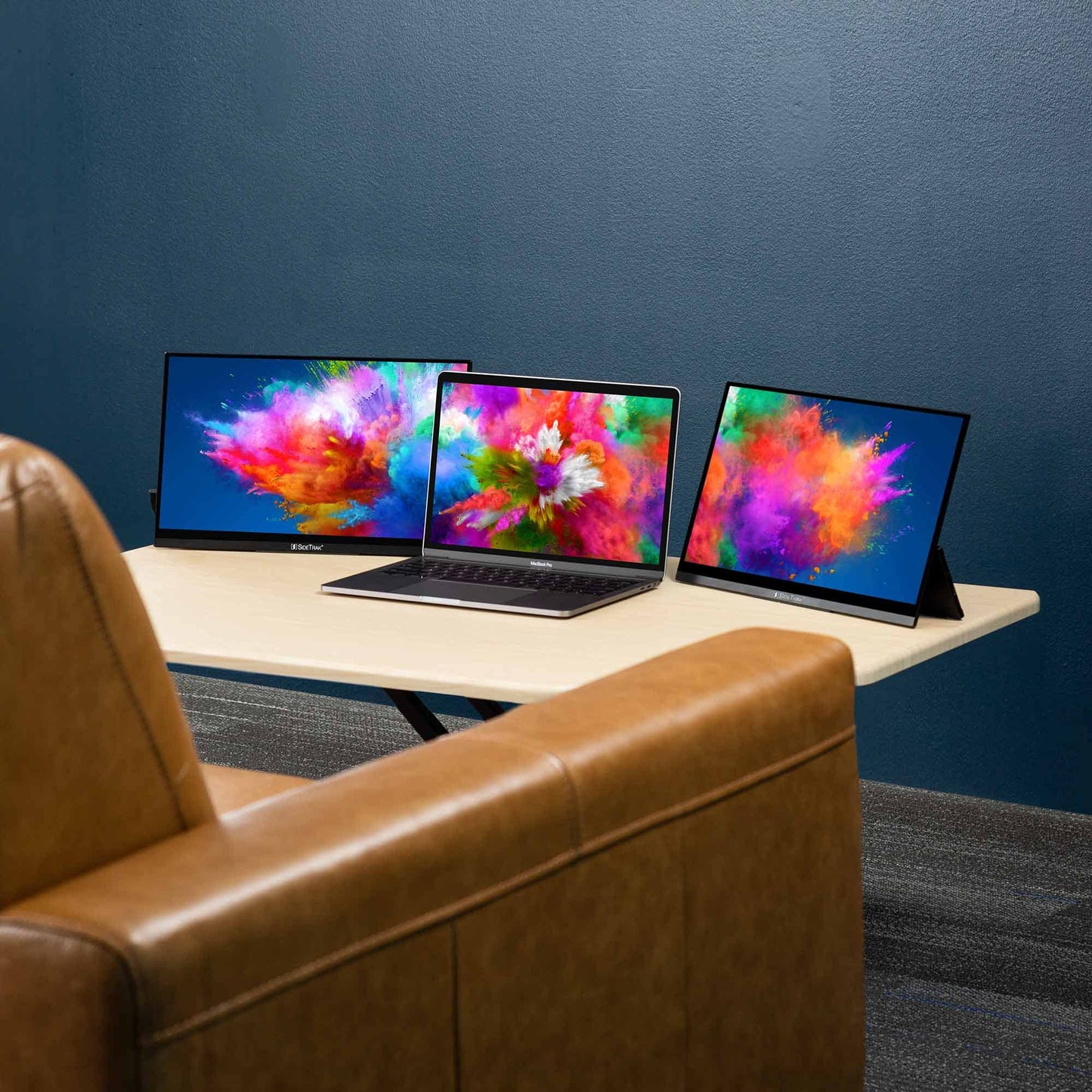 SideTrak Solo Pro Triple Touchscreen Portable Monitor for Laptop | 2 Freestanding 15.6” FHD 1080P LED Screens | Compatible with PC & Chrome | USB-C or HDMI | Speakers & HDR Mode