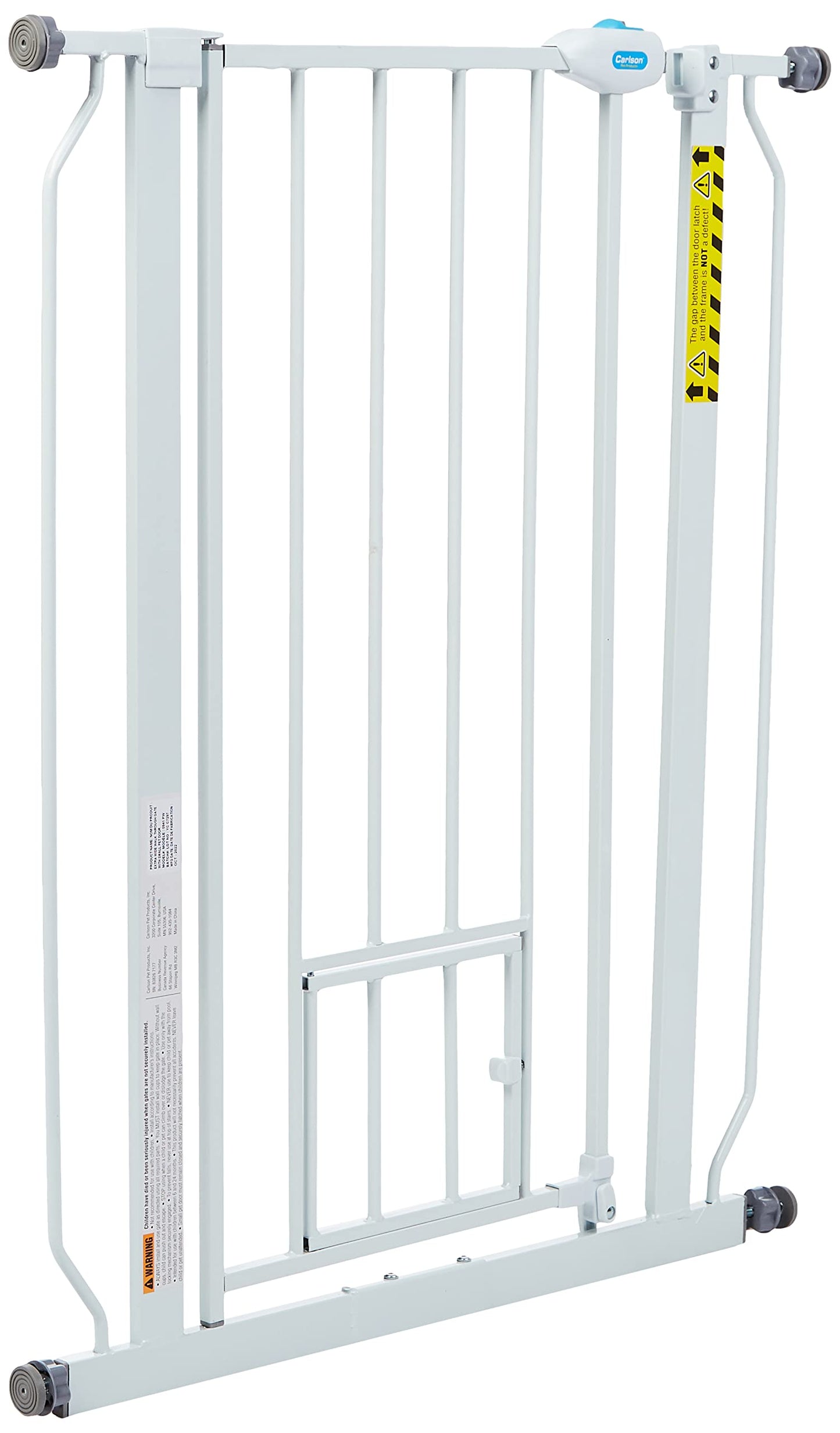 Carlson Extra Tall Walk Through Pet Gate with Small Pet Door, Includes 4-Inch Extension Kit, 4 Pack Pressure Mount Kit and 4 Pack Wall Mount Kit