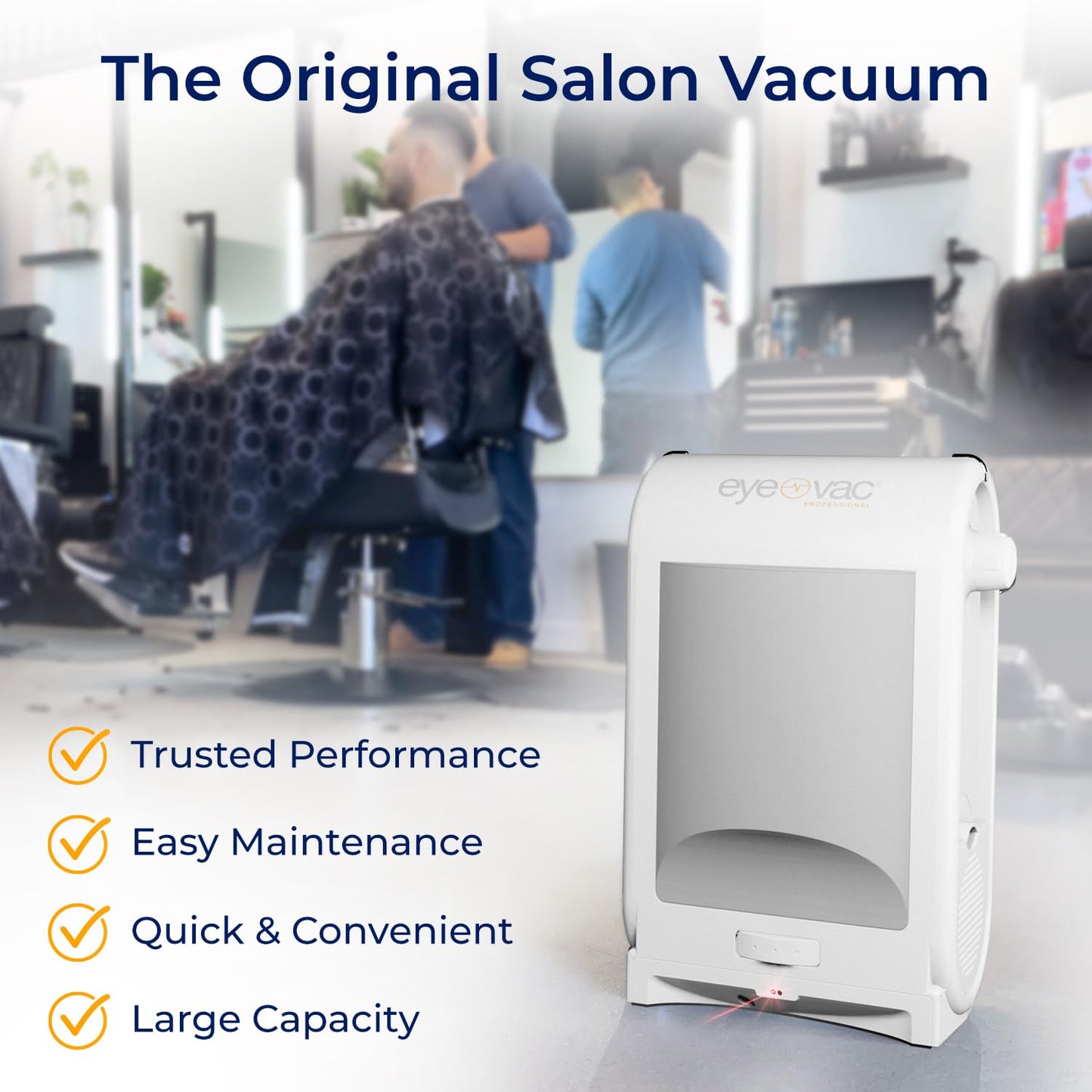 EyeVac Pro Touchless Vacuum Automatic Dustpan - Ultra Fast & Powerful - Great for Sweeping Salon Pet Hair Food Dirt Kitchen, Corded Canister Vacuum, Bagless, Automatic Sensors, 1400 Watt (White)