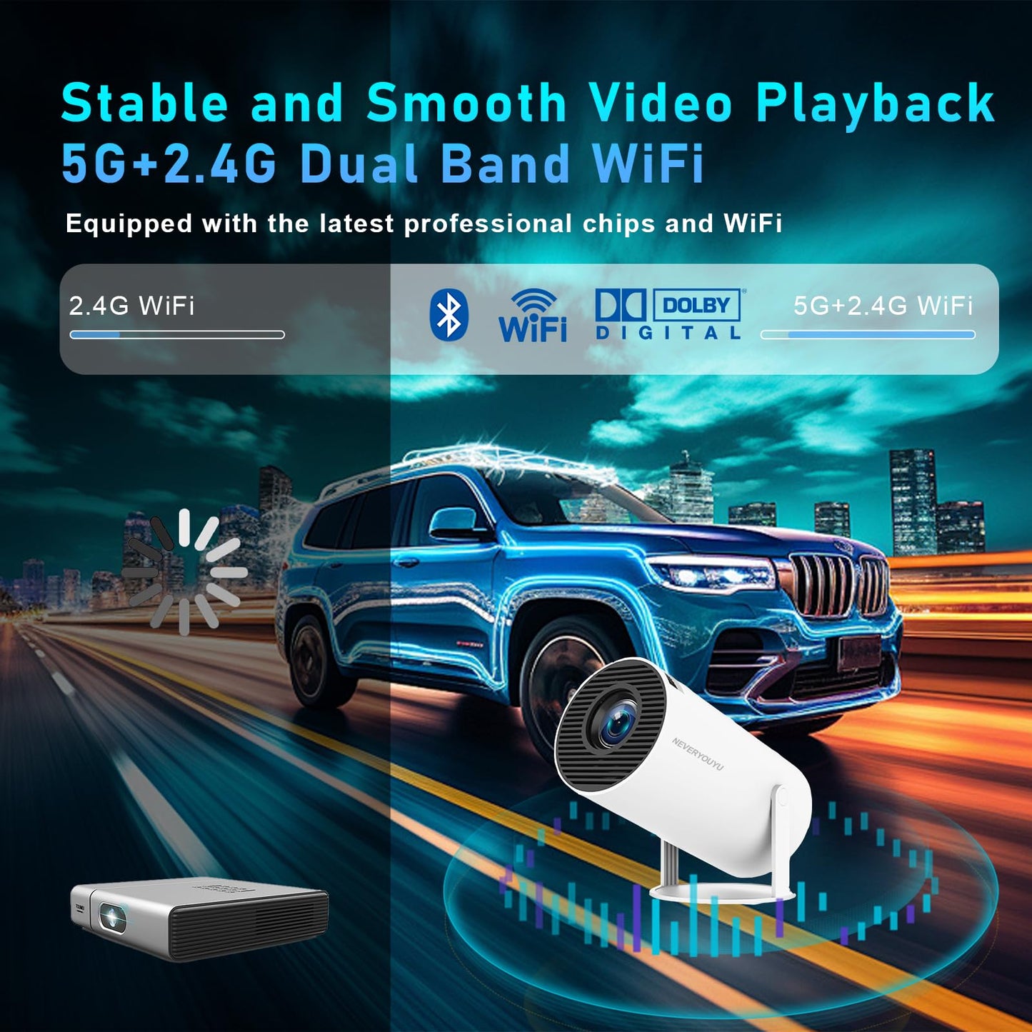 Arcade Vision Projector with Games Built in 36,000+ Retro Games, Gaming Video 2-IN-1 Projector 4K with 2 Wireless Controllers Gifts for Men/Teens/Kids