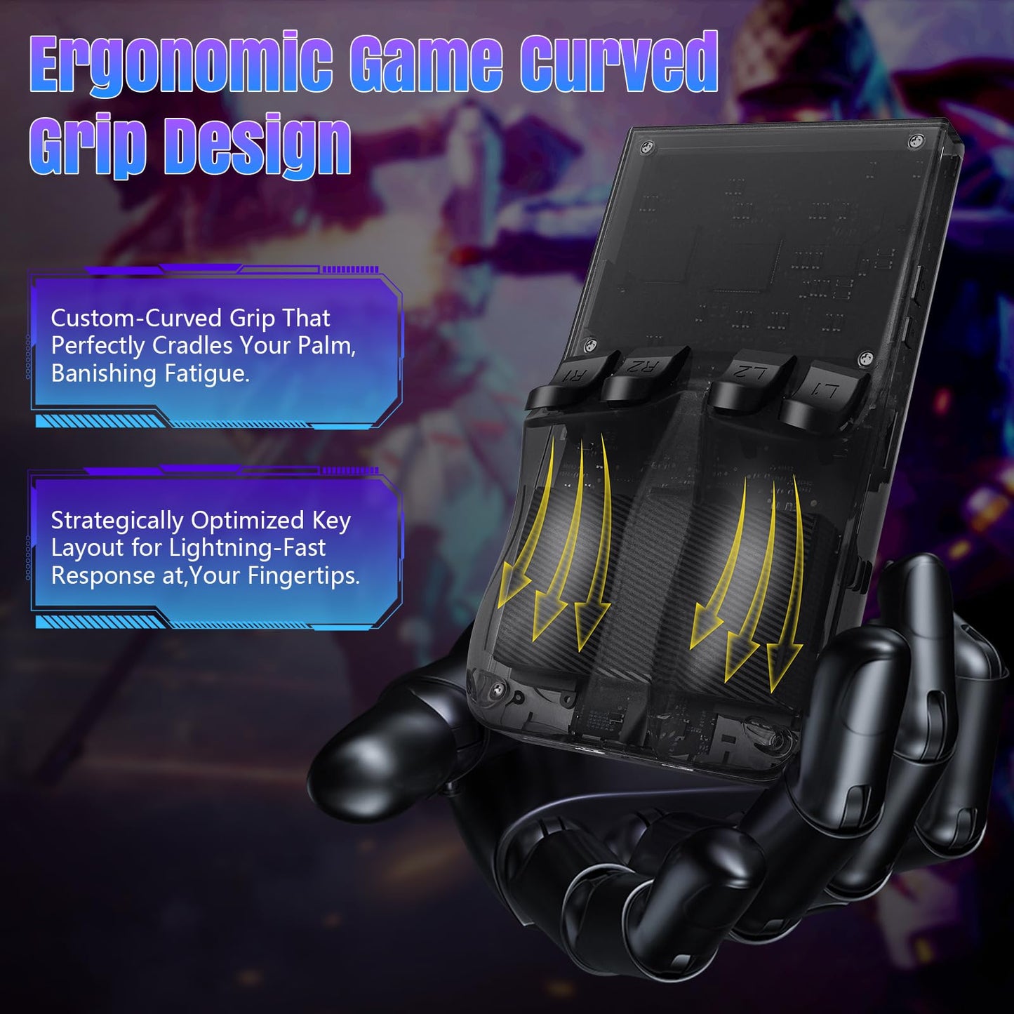 2025 New Upgrade R36MAX Retro Handheld Game Console with 64G Built-in 18000+ Classic Games, Portable Hand Held Open Source Linux System 4.0-in 4k HD IPS Screen Video Player (Black 64GB)