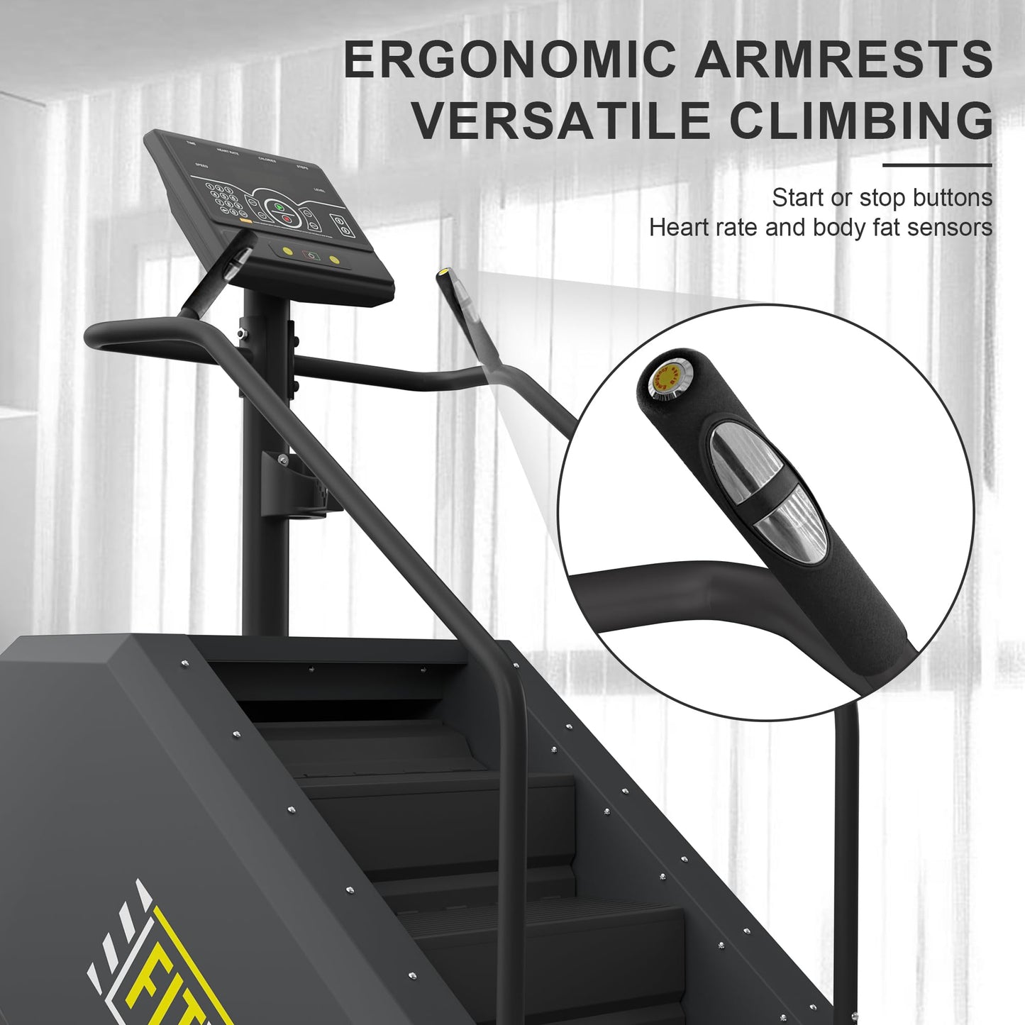 Fitvids Stair Stepper Machine, Continuous Climbing Stair Machine, Commercial Grade Stair Stepping Machine for Cardio and Lower Body Workouts, Max Load 375LBS