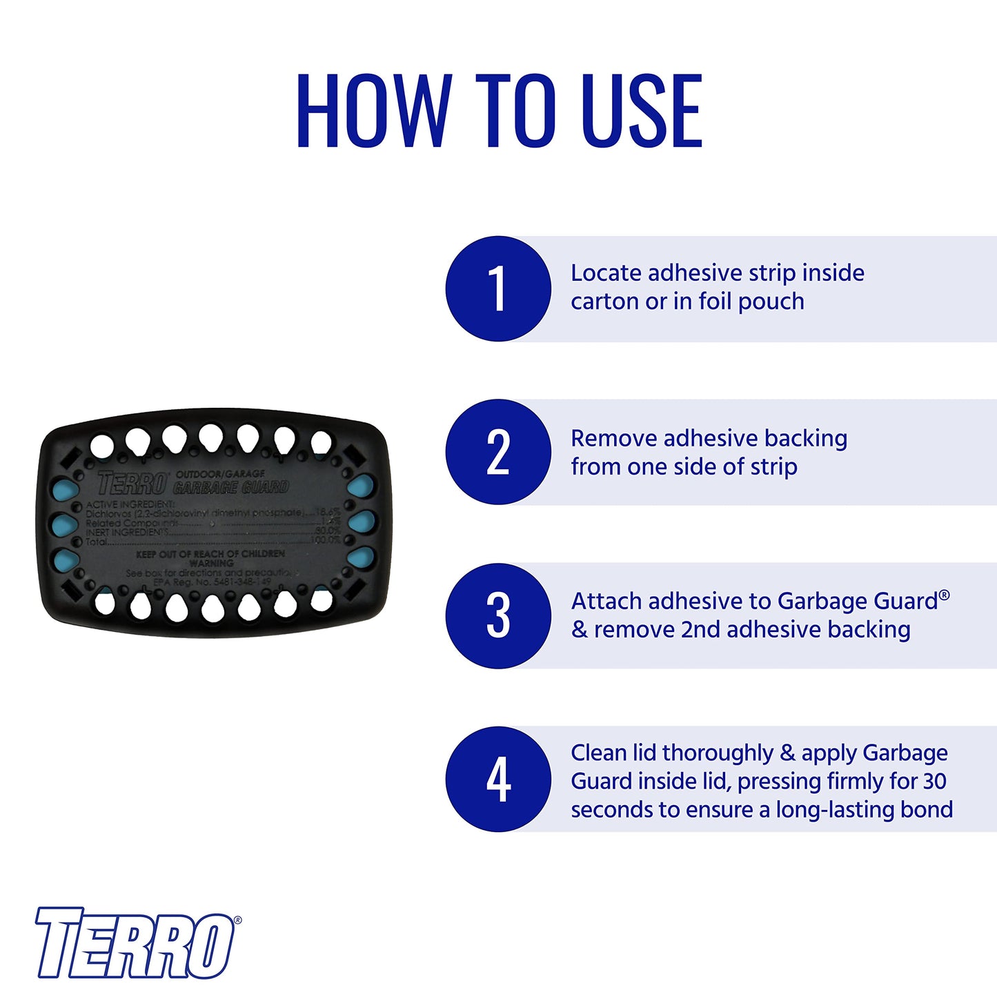 Terro T800 Garbage Guard Trash Can Insect Killer - Kills Flies, Roach, Maggots, Beetles, and Insects in Outdoor Garbage Can