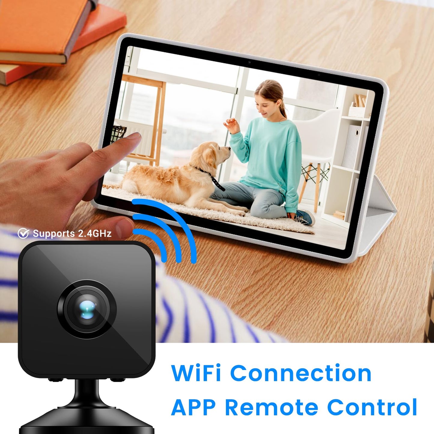 4K WIFI Home Security Camera Wireless Mini Indoor Hidden Spy Camera 4K HD With Night Vision Function, Motion Detection Application Built-in Battery Cat And Dog Camera For Home Security Dog Pet Camera