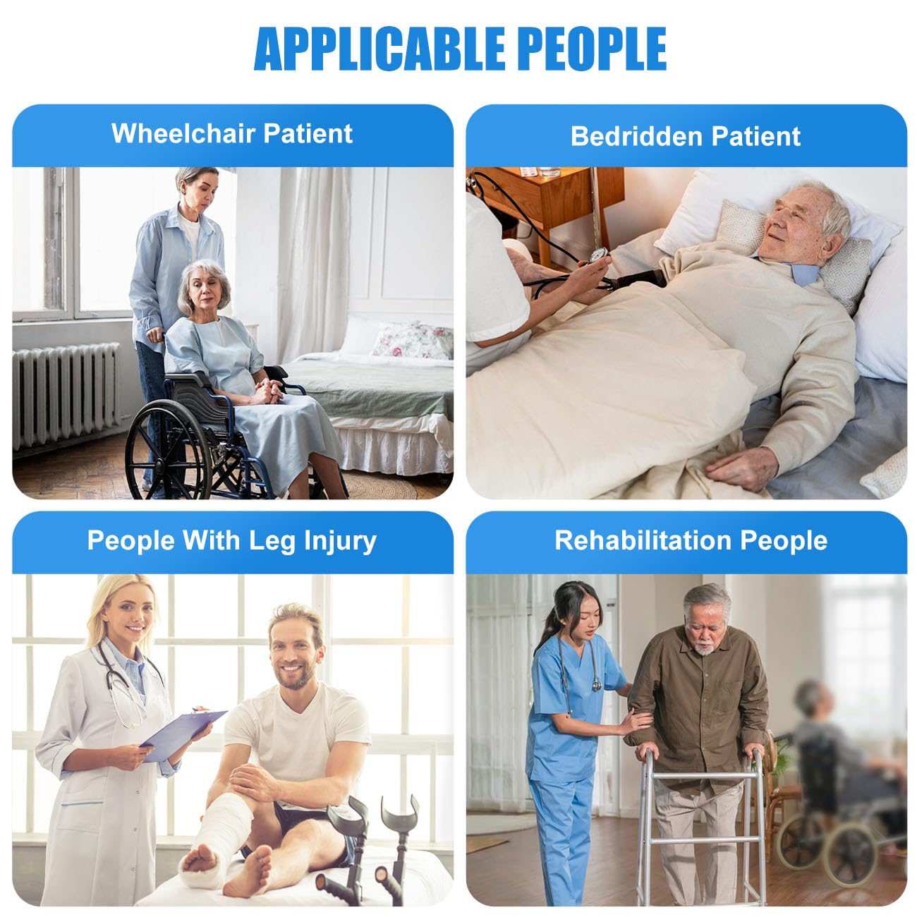Gait Belt for Senior with 7 Handles, Rhino Valley 59" Anti-Slip Gate Belts Medical for Elderly, Transfer Belt with Quick Release Buckle, Elderly, Physical, Handicap, Bariatric Therapy, Blue & Black