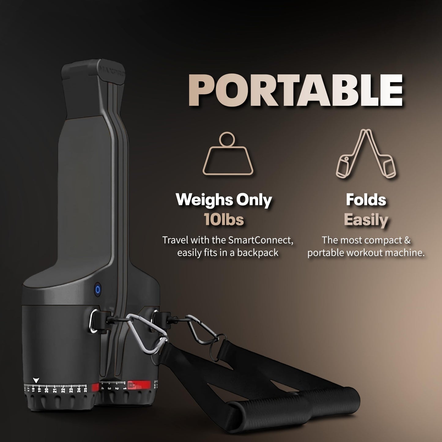 MAXPRO Fitness: Cable Home Gym | As Seen on Shark Tank | Versatile, Portable, Bluetooth Connected | 2-Year Warranty | Strength, HIIT, Cardio, Plyometric, Powerful 5-300lbs Resistance | Matte Black