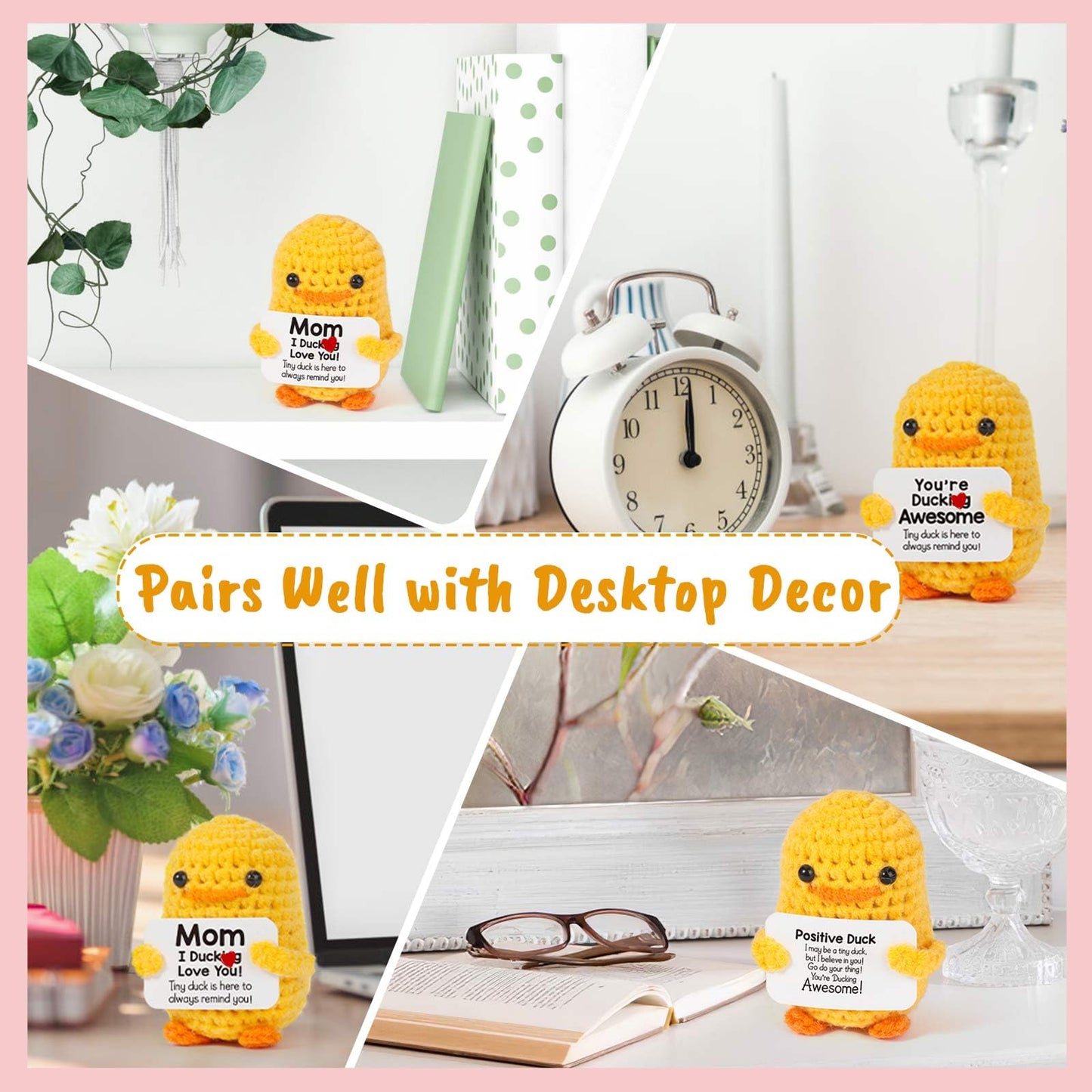 MBL Gifts for Mom Mothers Day - I Duck Love You Mom, Handmade Crochet Funny Cool Cute Small Duck Unique Presents for Birthday Mama Bonus Step Mother Mother's Stocking Stuffers