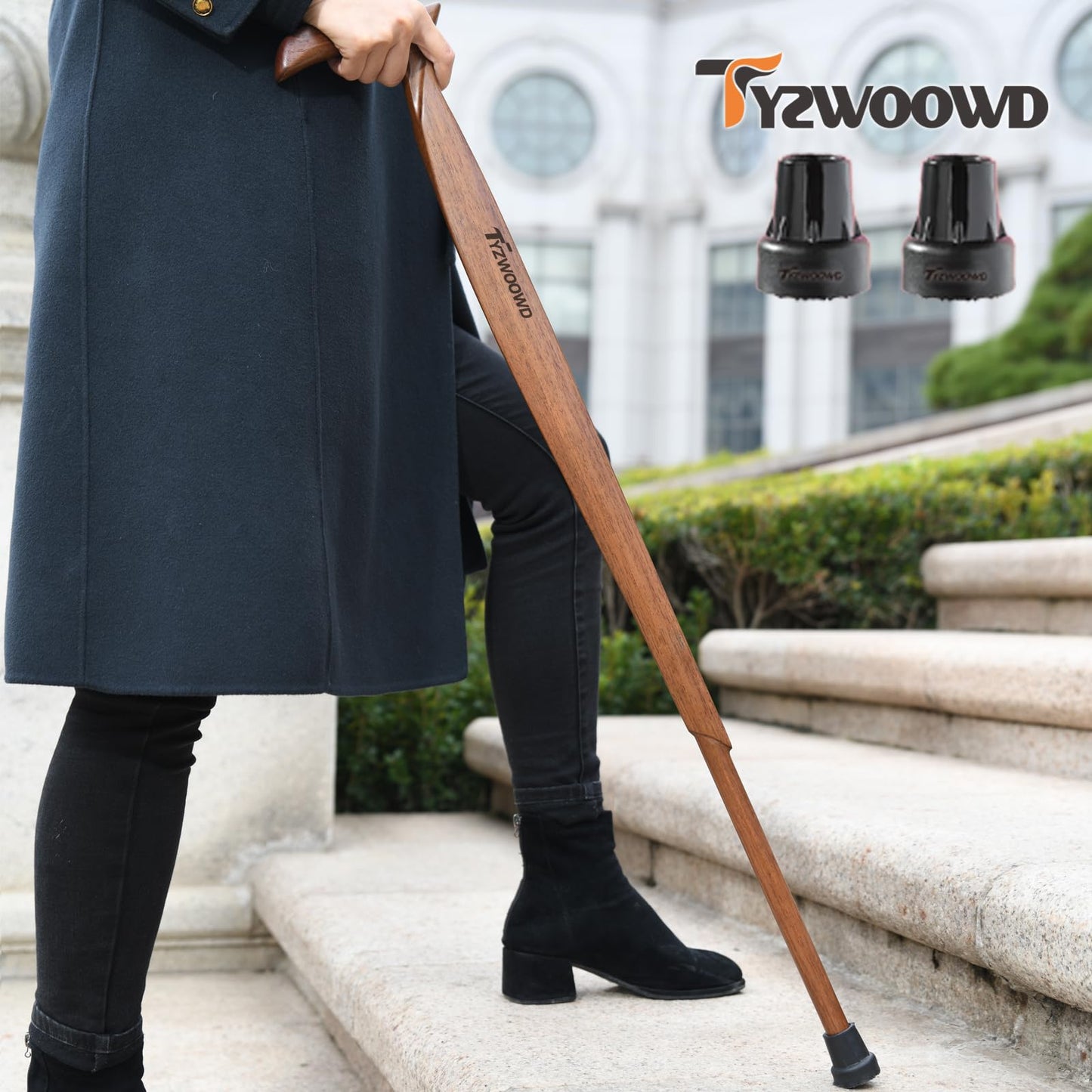 TYZWOOWD Walking Canes for Men, Wooden Sticks for Seniors, Handcrafted, Ergonomic, Wood Wax Oil Coating Walking Canes for Senior Balance, Crutches for Adults - Great Gift Idea