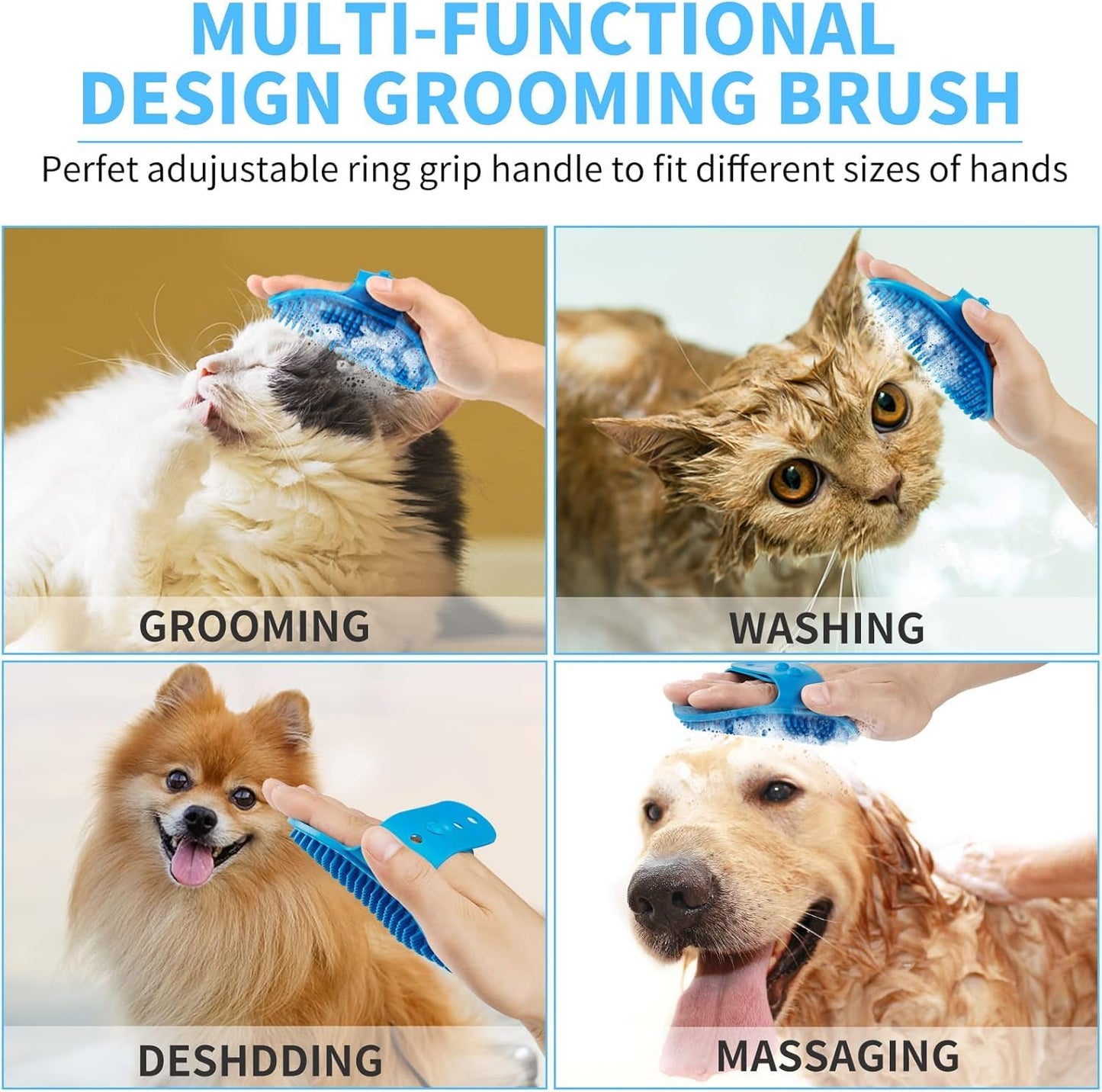 Comotech Dog Paw Cleaner, Portable Dog Paw Washer with 3 Absorbent Towels, Pet Cleaning Silicone Brush for Small Breed Dogs(Blue)