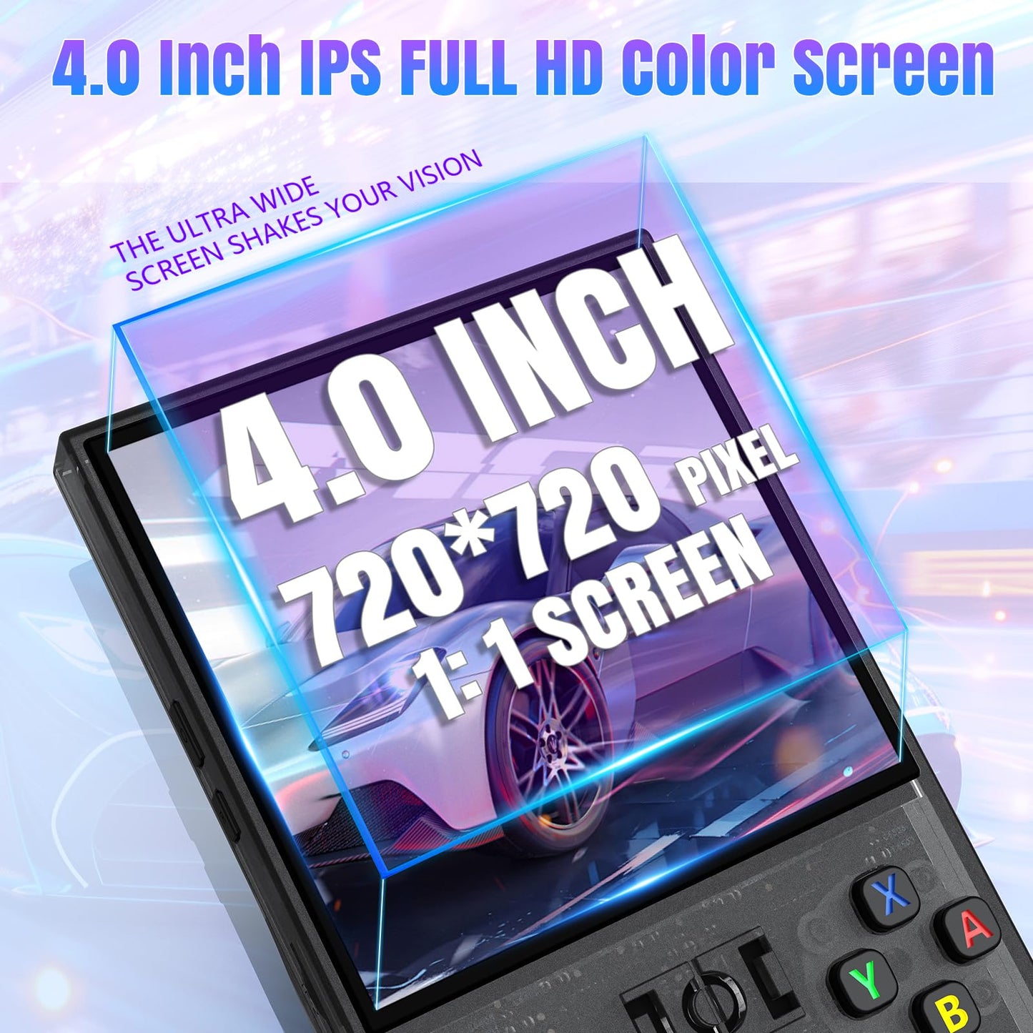 2025 New Upgrade R36MAX Retro Handheld Game Console with 64G Built-in 18000+ Classic Games, Portable Hand Held Open Source Linux System 4.0-in 4k HD IPS Screen Video Player (Black 64GB)