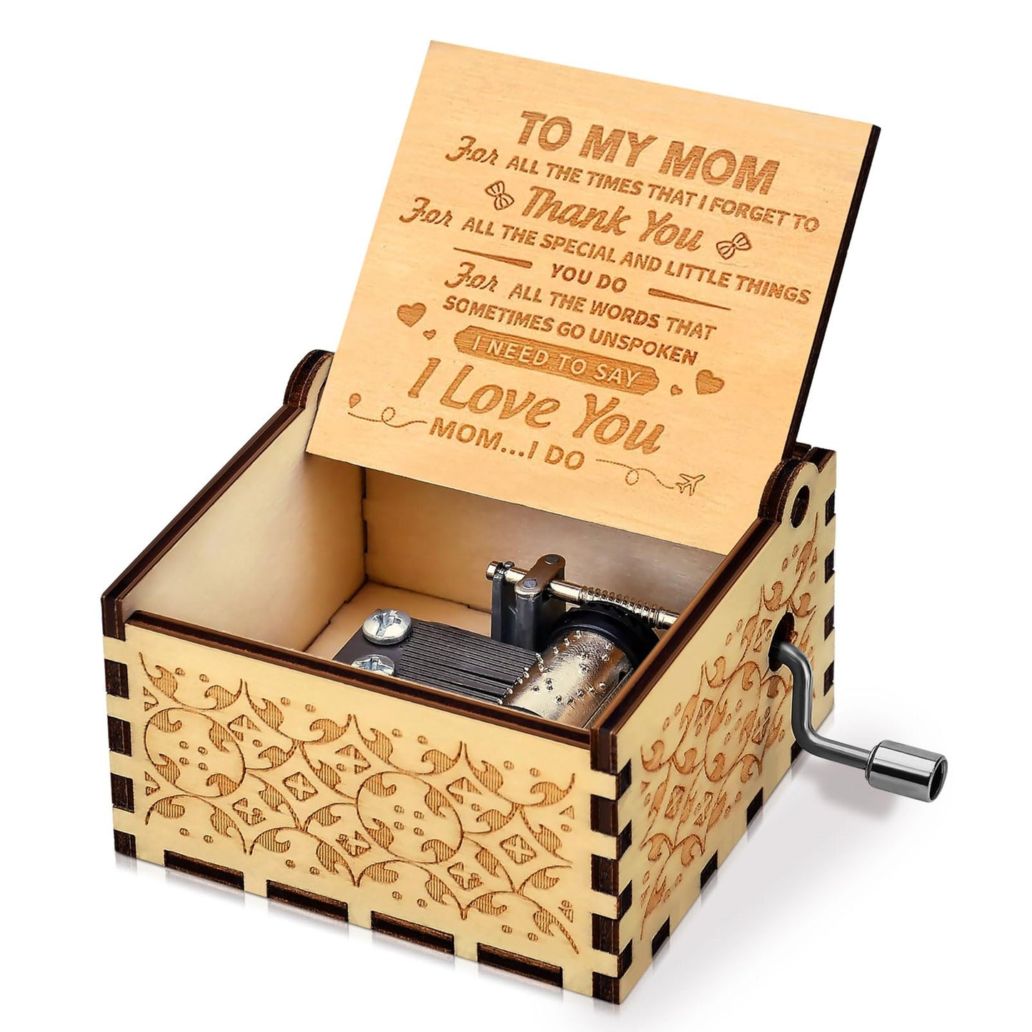 Likeny Mothers Day for Mom Gifts from Daughter Son Gifts for Mom from Daughter Mom Gift for Mothers Day Birthday Best Mama Mother Gift Hand Crank Music Box