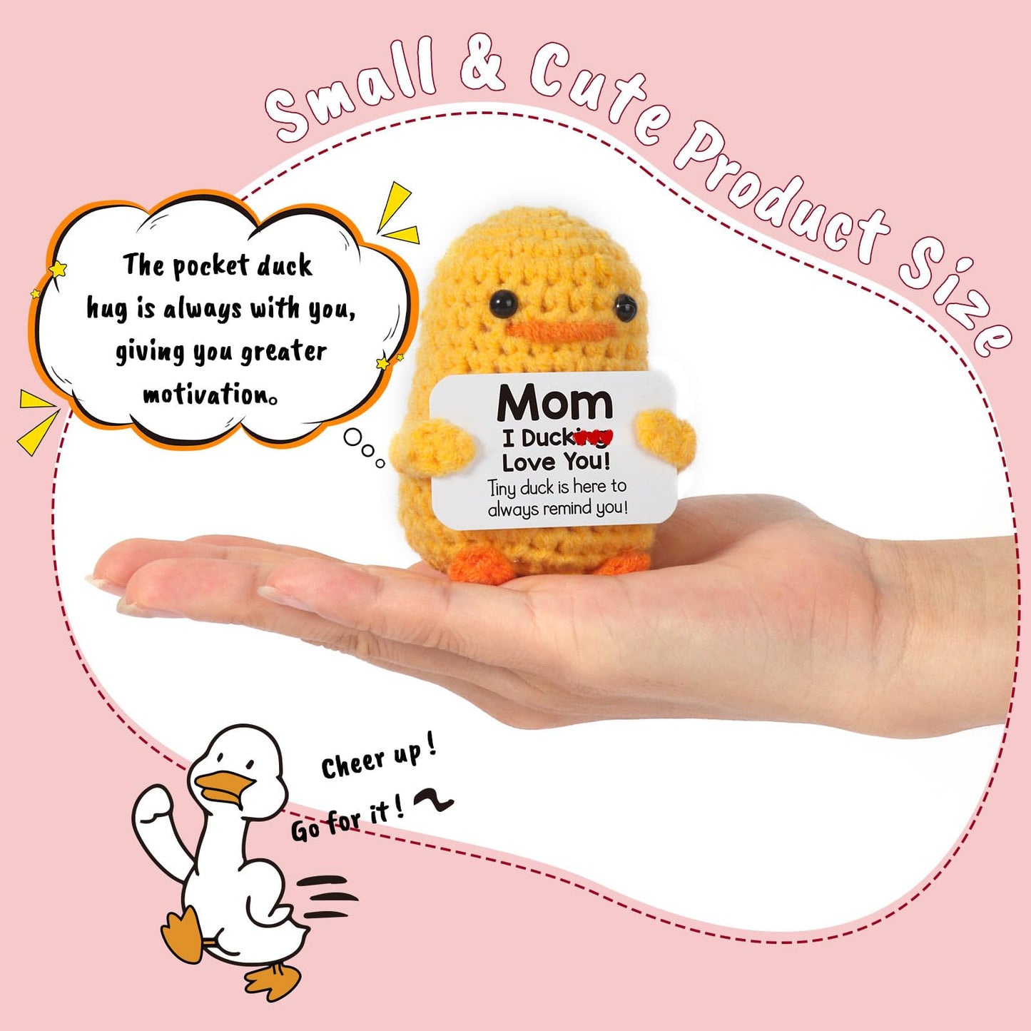 MBL Gifts for Mom Mothers Day - I Duck Love You Mom, Handmade Crochet Funny Cool Cute Small Duck Unique Presents for Birthday Mama Bonus Step Mother Mother's Stocking Stuffers