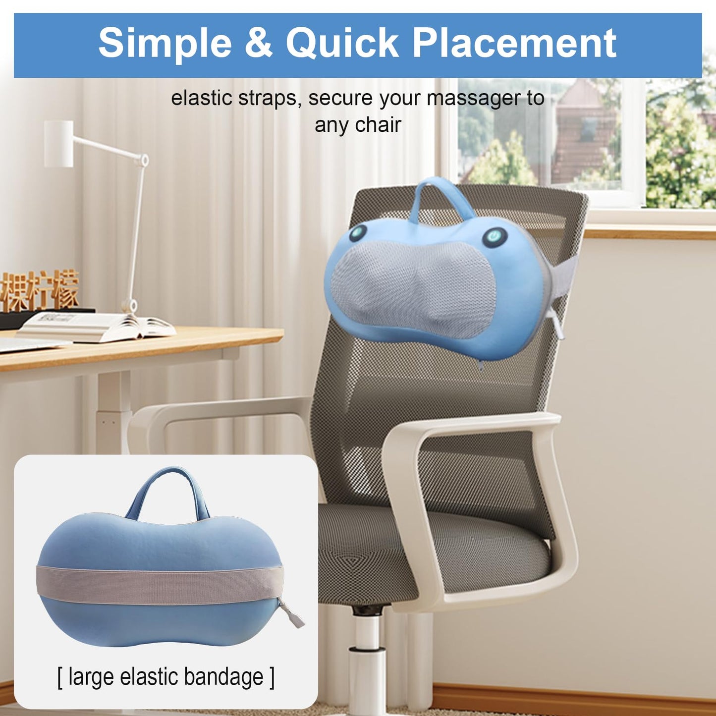 Mothers Day Gifts for Mom Wife,Neck Massager for Pain Relief,Birthday Gifts for Women Men Mom Dad,Shiatsu Back and Neck Massager with Heat,Deep Tissue Kneading 3D Electric Pillow(Blue)