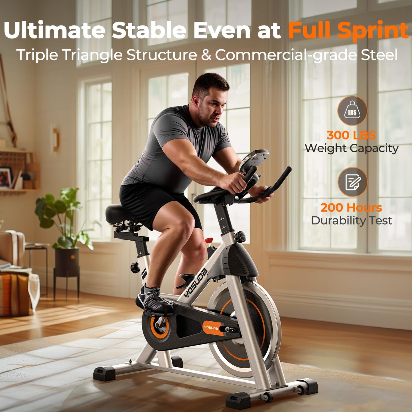 YOSUDA Indoor Cycling Bike - 2023 Version - Stationary Bike with Tablet Mount & Comfortable Seat Cushion