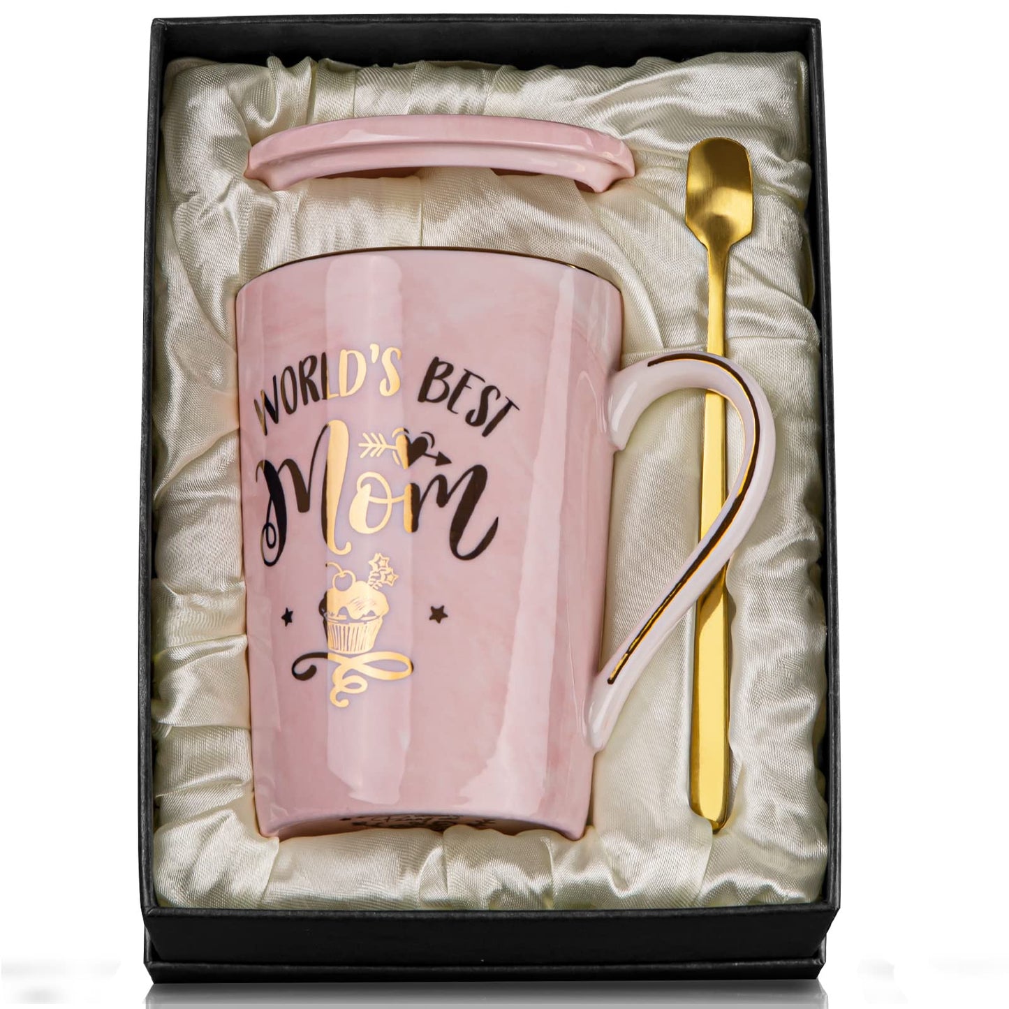 Mothers Day Gifts for Mom - Mom Birthday Gift from Daughter Son Kids - Unique Birthday Gifts Ideas for New Mother Wife Women - Marble Ceramic Coffee Mug Gift Box Printed Gold