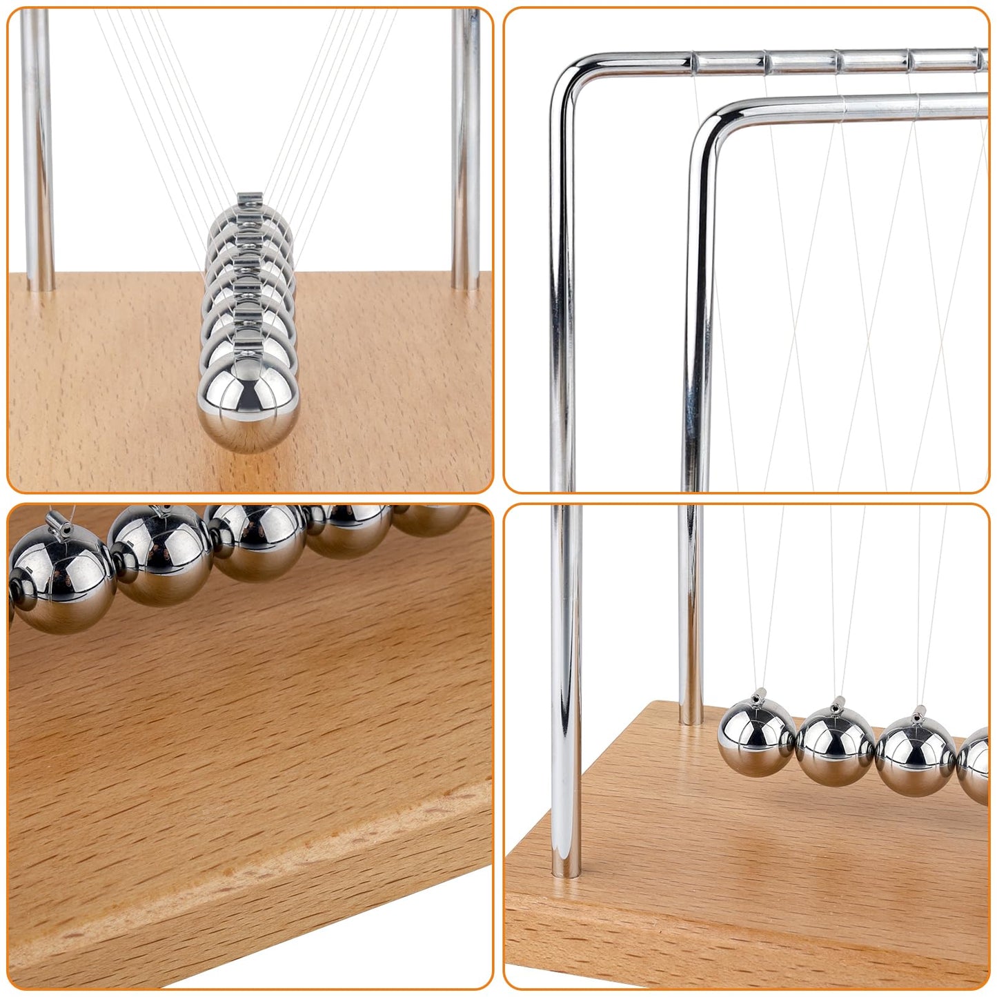 Smilesorg Newton's Cradle Balance Balls Fascinating Physics Gadget for Home and Office 7 Beads