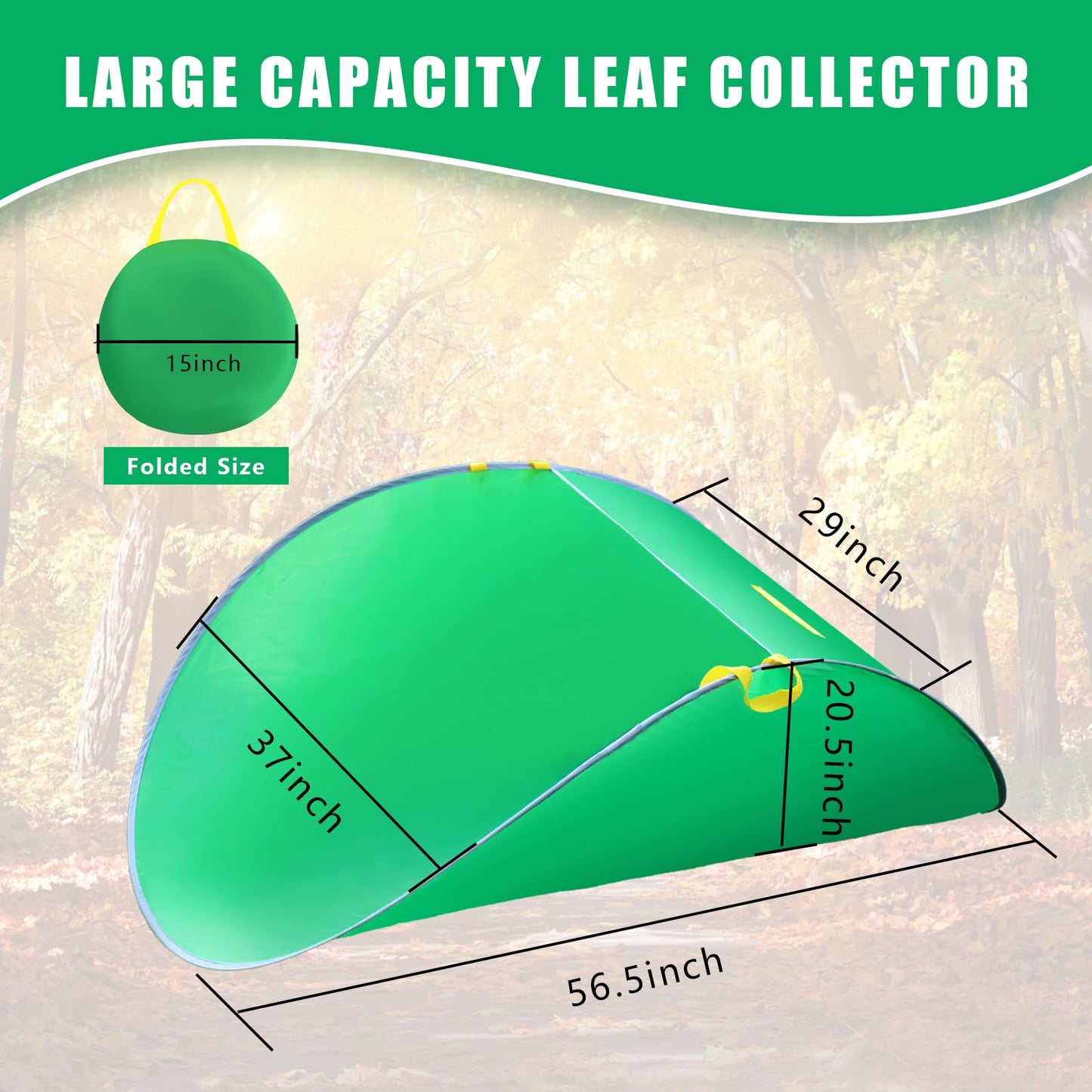 UQM Leaf Collector, Portable Pop Up Leaf Bags, Foldable Leaf Pick Up Tools Patent Number D1005635, Reusable Yard Garden Bags for Leaves Lawn Trash