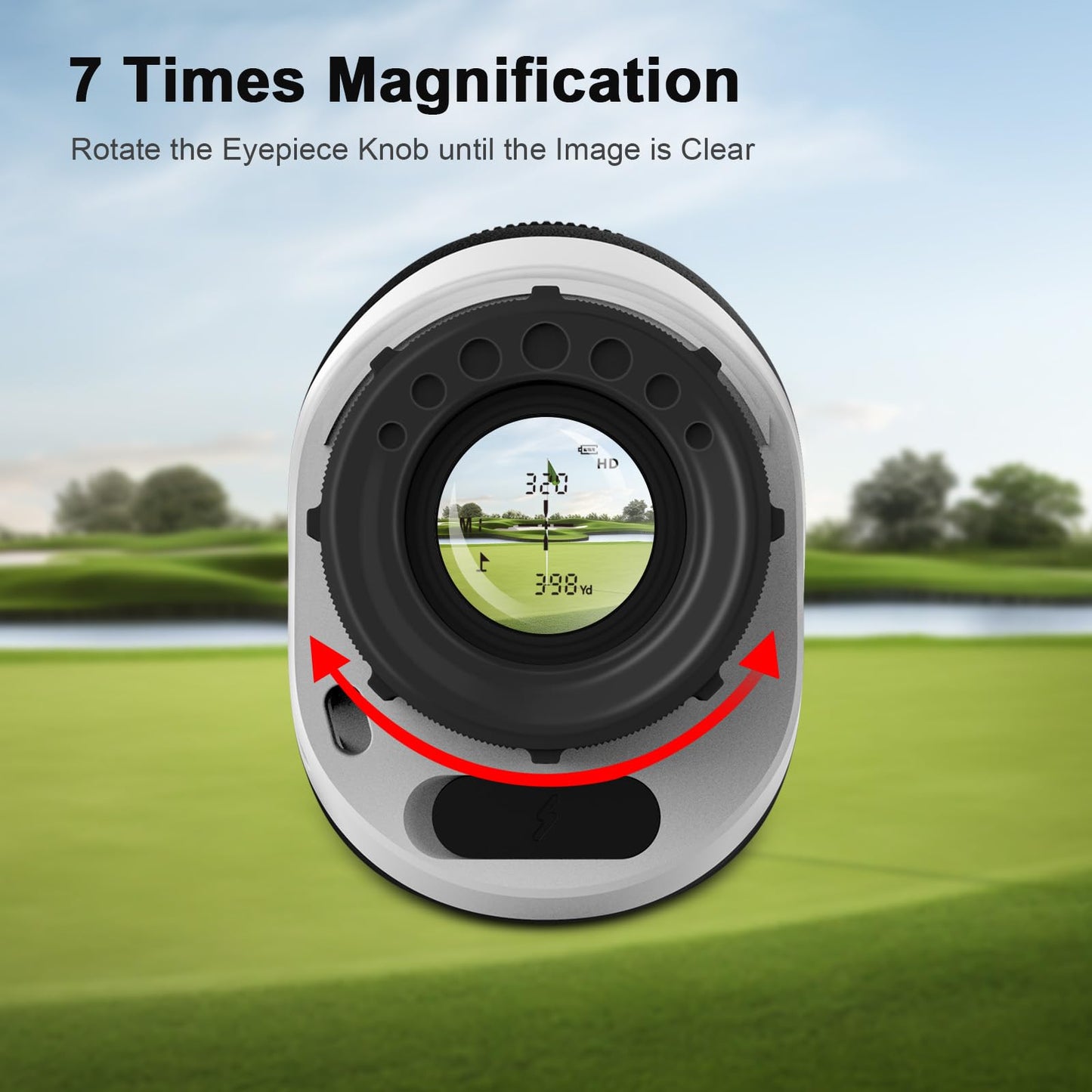 PEAKPULSE 1200 Yards Mini Range Finder Golf Rangefinder HDLCD 7X Magnification with Slope Laser Distance Rangefinder for Men Women Junior Rechargeable Flag Pole Locked with Vibration Angle Measurement