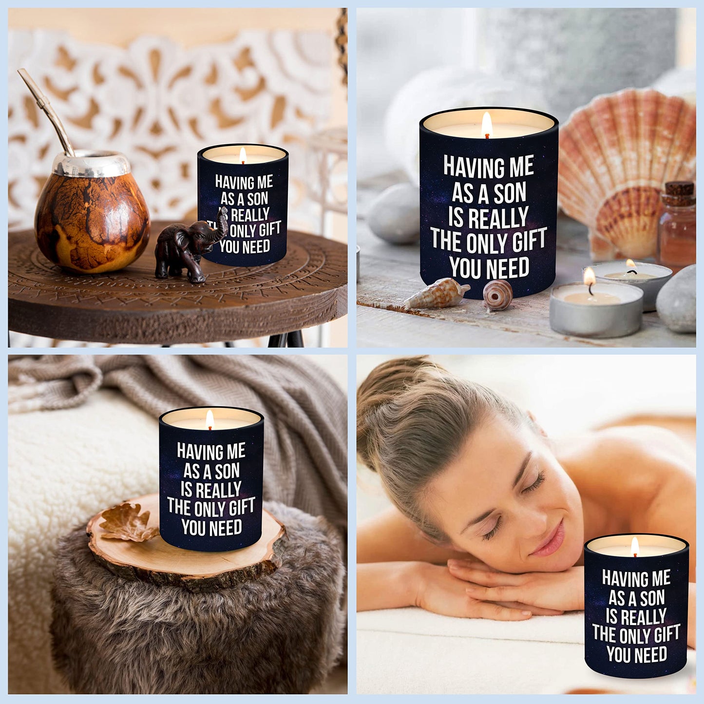 VIWIX Mothers Gifts for Mom from Son, Mothers Day Gifts from Son - Gifts for Dad from Son for Fathers Day - Dad Gifts, Mom Gifts from Son - Birthday Gifts for Mom, Dad Birthday Gifts Candle 10Oz