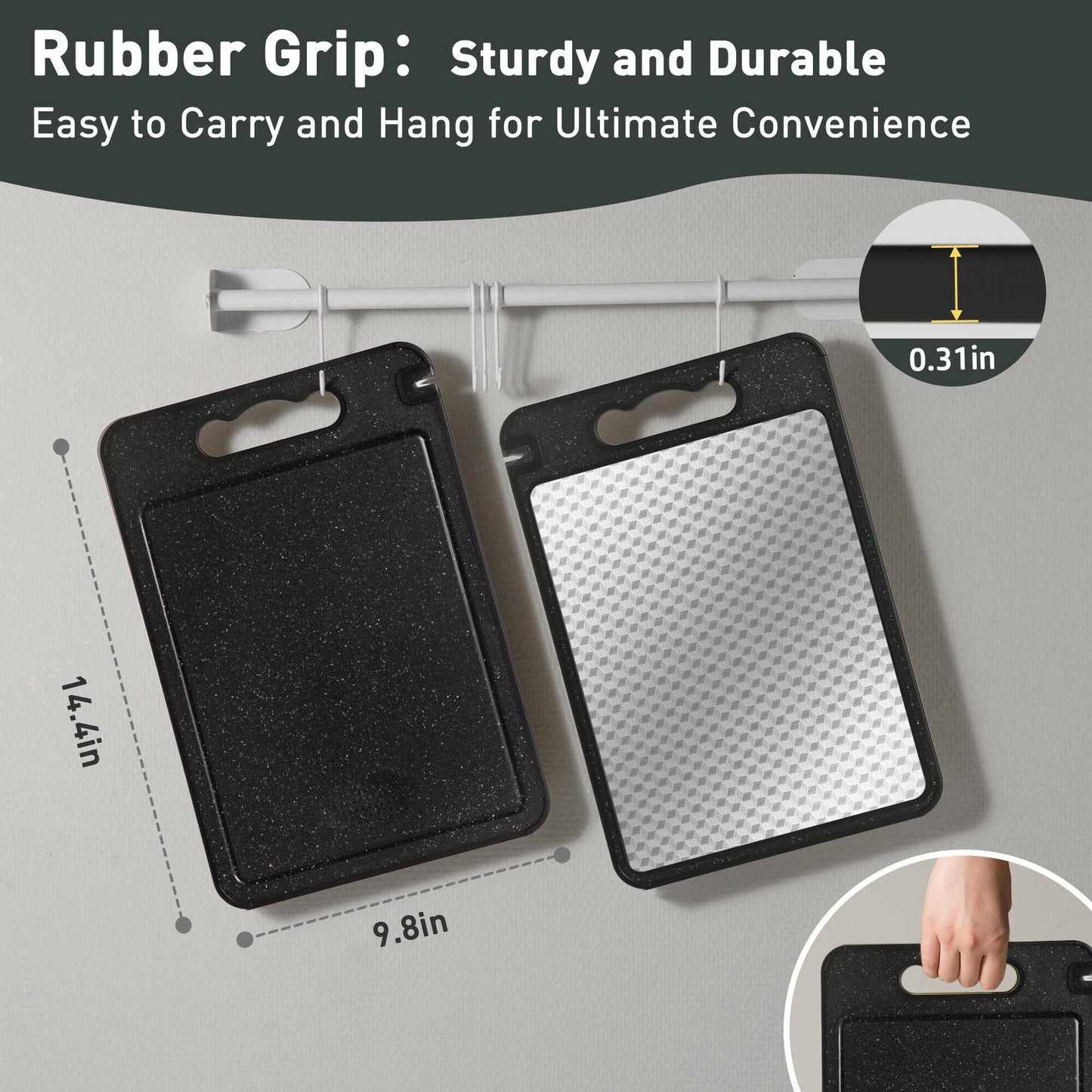 2 in 1 Stainless Steel Cutting Board with Handle Best Non-toxic Chopping Large Metal Meat Butcher Block Mesh Design Madera Glass Marble Kitchen Tablas Cocina Cortar Picar Regalos Mujer Mama Abuela