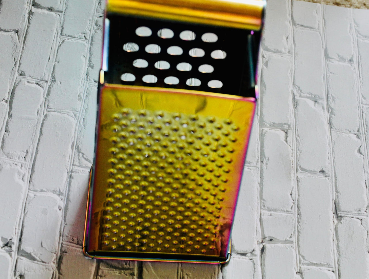 Large Stainless Steel 4 Sides Grater Slicer with Handle, Multifunctional Cutter Planing for Ginger, Garlic, Cucumbers, Carrots, Cheese, Potato, Ergonomic Design Kitchen Gadgets Accessories Gold