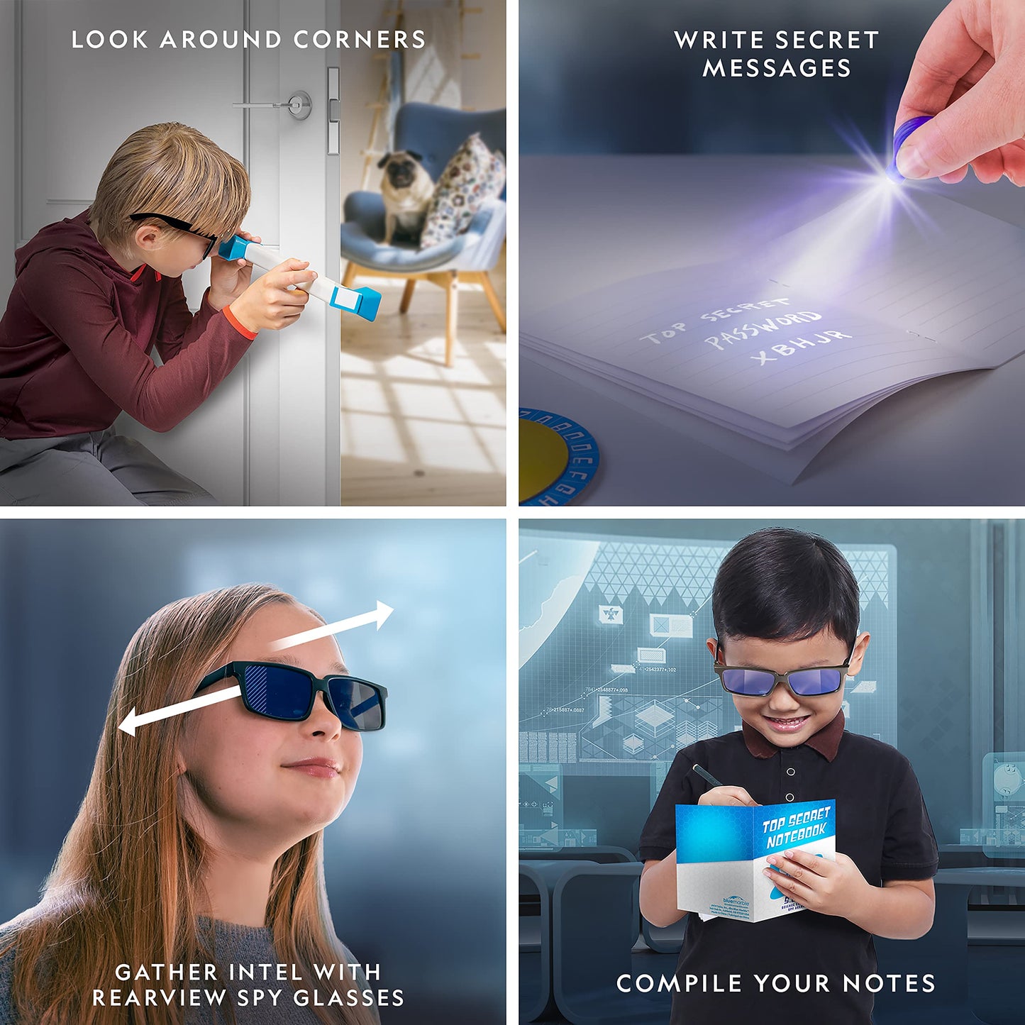 NATIONAL GEOGRAPHIC Spy Science Kit - Kids Spy Activity Set, Complete 10 Secret Spy Missions with Spy Gadgets for Kids and Spy Gear, Kids Detective Kit, Science Kits for Kids, Pretend Play