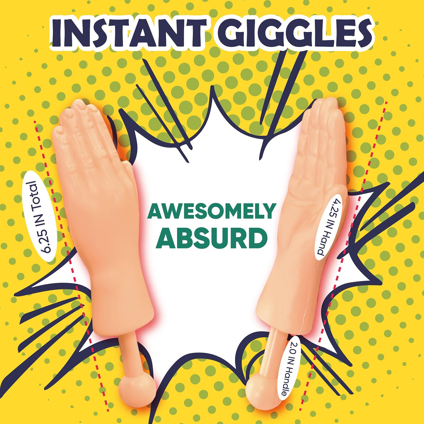Tiny Hands (1 Pair) - Original Little Small Mini Hand Stick Puppet - Make Anyone Laugh - Pocket Sized Hilarity and Big Laughs - TikTok Famous - Friend & Family Fun