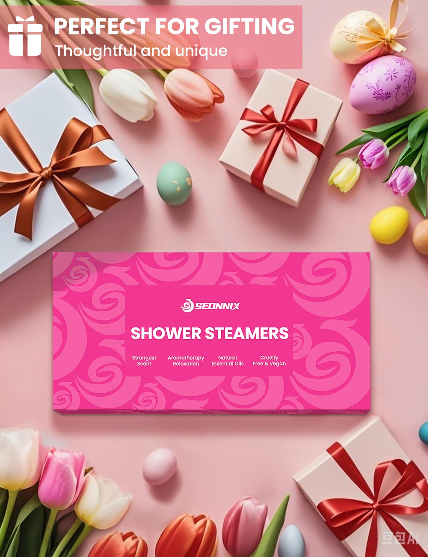 SEONNIX Shower Steamers Aromatherapy, 8 Pack Shower Bombs Relaxation Birthday Gifts for Women, Mother's Day Gifts for Her, Stress Relief & Self Care, Natural Fragrance Essential Oils Spa Gifts