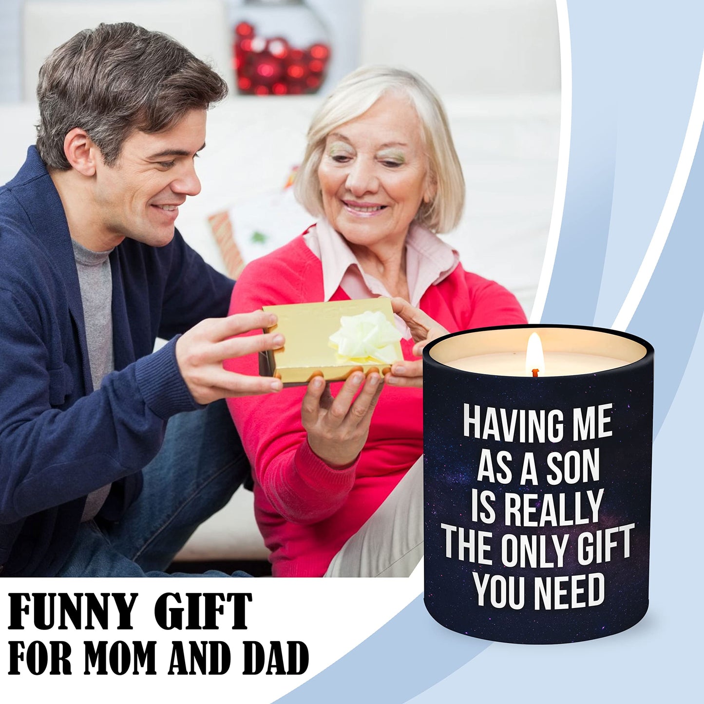 VIWIX Mothers Gifts for Mom from Son, Mothers Day Gifts from Son - Gifts for Dad from Son for Fathers Day - Dad Gifts, Mom Gifts from Son - Birthday Gifts for Mom, Dad Birthday Gifts Candle 10Oz