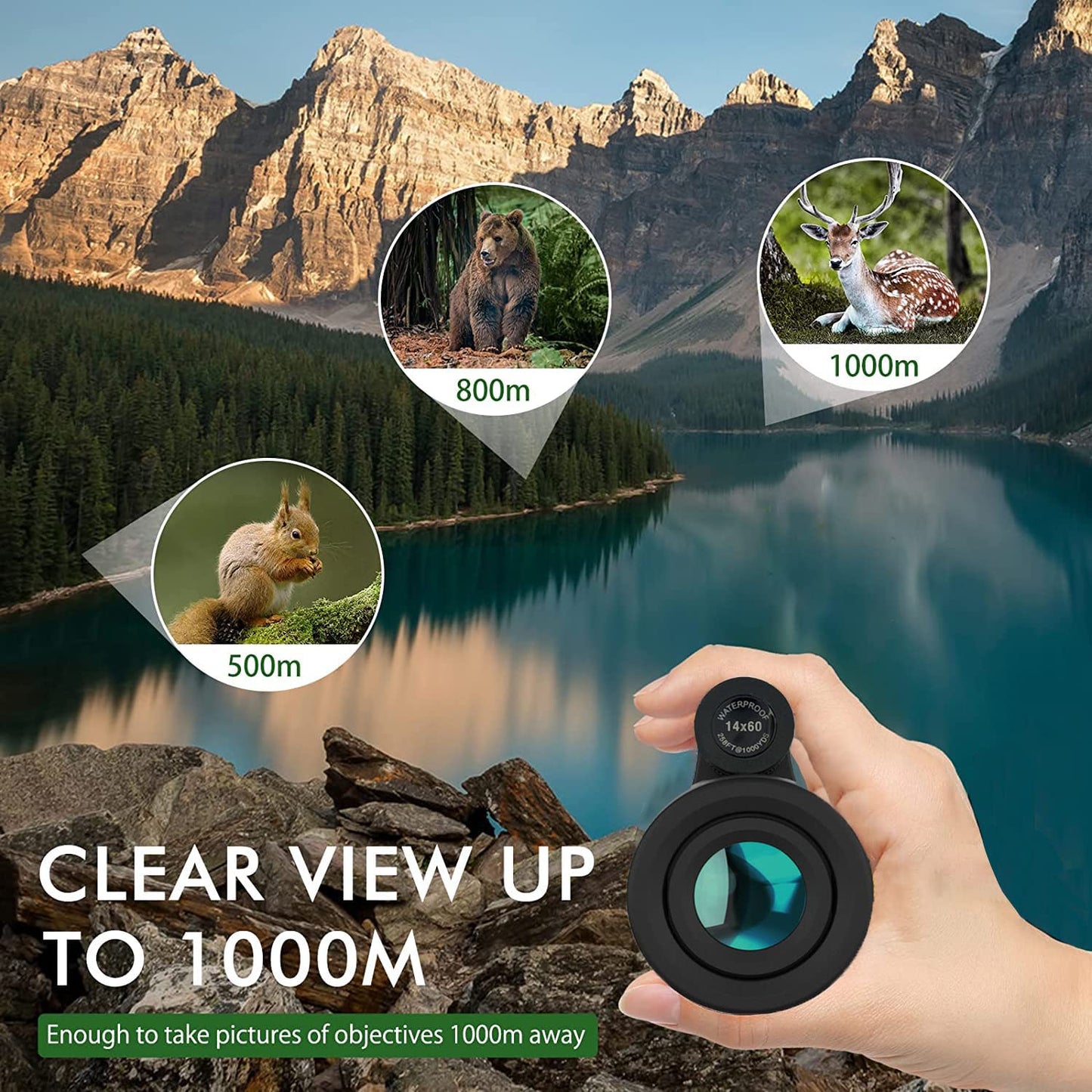 12x60 Monocular Telescope with Smartphone Holder & Upgraded Tripod, High Powered SMC & BAK4 Scope, Birthday Gifts for Men Dad Him Husband Teen, White Elephant Gift, Outdoors Survival Hiking Gear