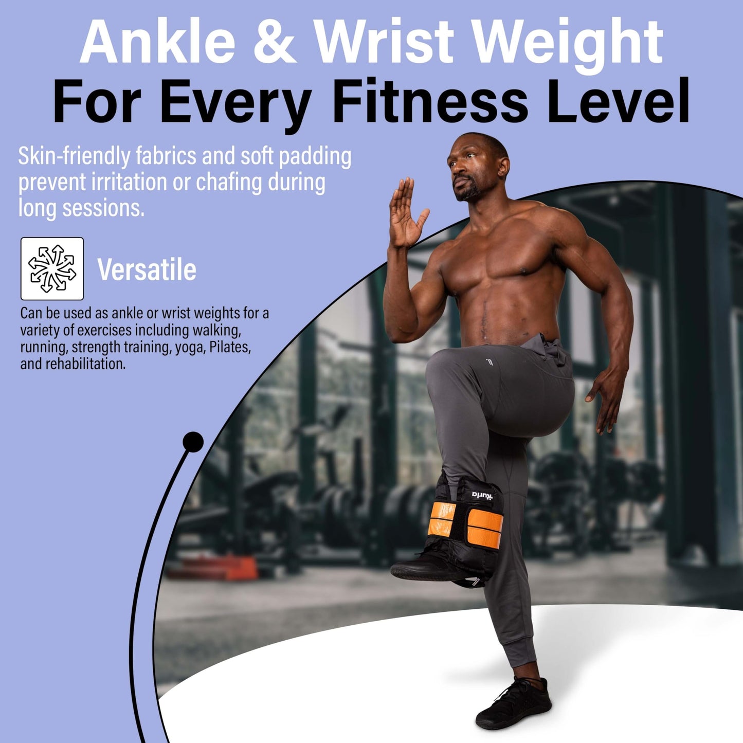 Kurla 20 lbs Ankle & Wrist Weight with Adjustable Strap | Breathable Fabric for Strength Training, Walking, Yoga & Rehab | Durable At-Home Workout Equipment for Men & Women | Orange