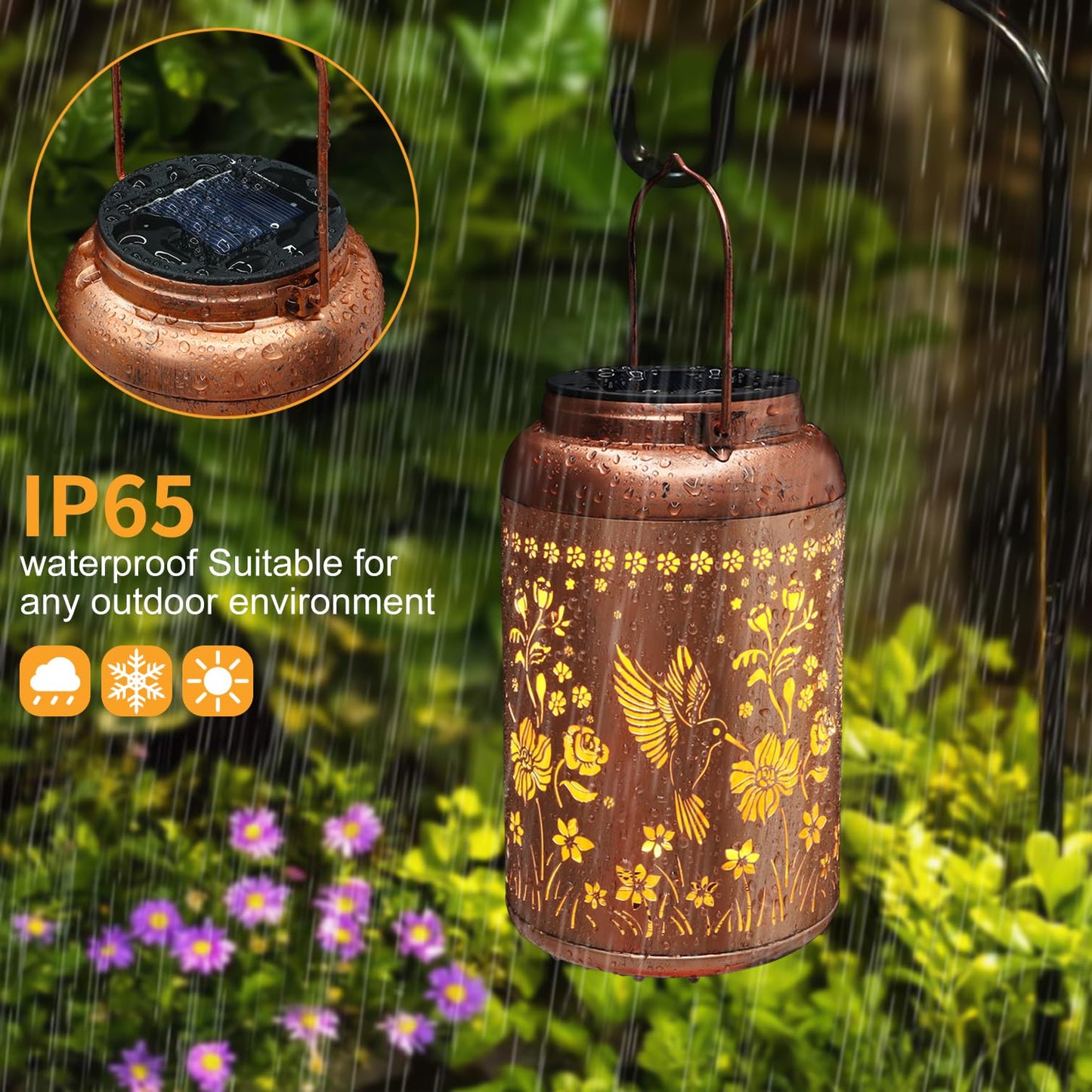 Mothers Day Gifts Solar Lanterns Outdoor Waterproof Hummingbird Garden Decor Gifts for Women Mom Grandma Hanging Solar Lights Metal Solar Decoration Outside for Yard, Backyard, Patio Deals