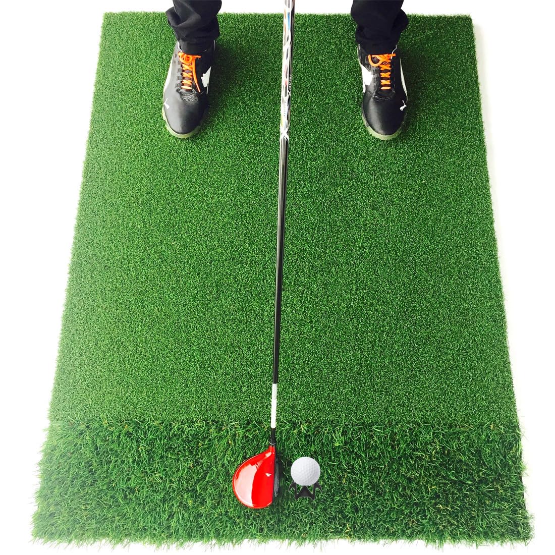 Golf Simulator Tees for Home Indoor Golf Practice Training, Golf Mat Tees for Winter Turf and Driving Range, Pack of 10 Tall & 10 Short (Black)