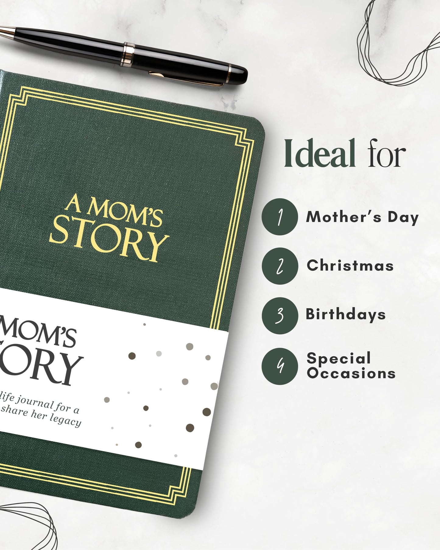 Mom's Life Story Journal (Hardcover): A Meaningful Keepsake for Mom to Share Her Journey and Memories, Book Includes 250+ Prompt Questions, Sentimental Gifts for Mother's Day, Birthday & Christmas
