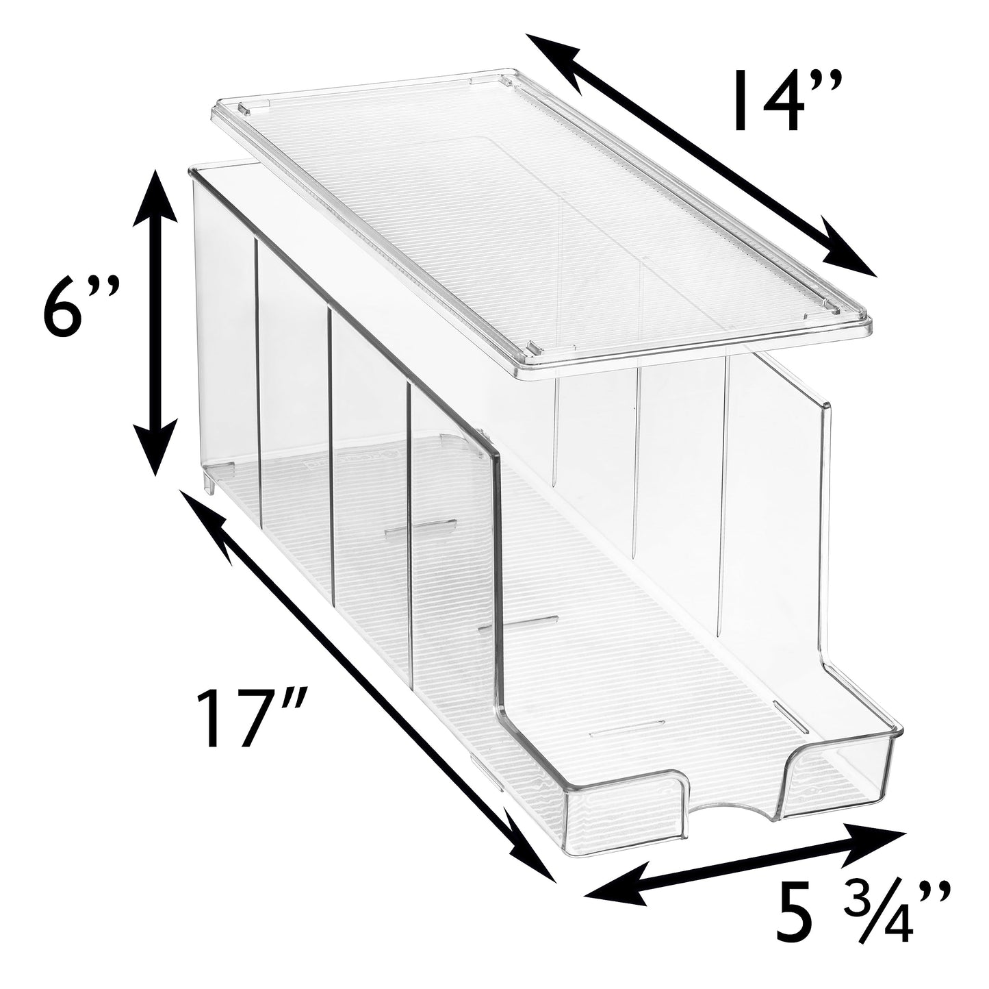 ClearSpace Soda Can Organizer & Soda Can Dispenser for Refrigerator - Fridge Organizer & Stackable Drink Organizer for Fridge or Refrigerator - Holds 12 Cans Each, BPA Free - 2 Pack