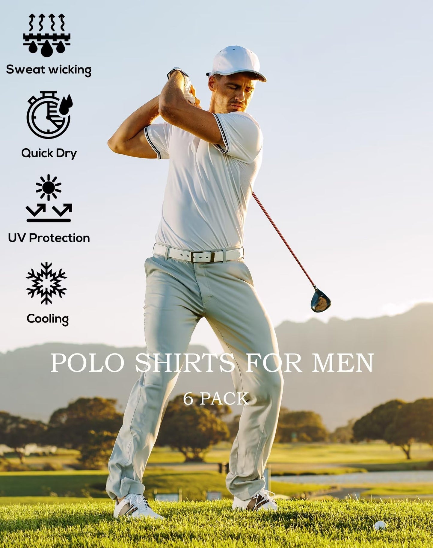 OYGSieg 6 Pack Mens Polo Shirts Performance Short Sleeve Golf Shirt Moisture Wicking Athletic Casual Collared T-Shirt SetB XL/02