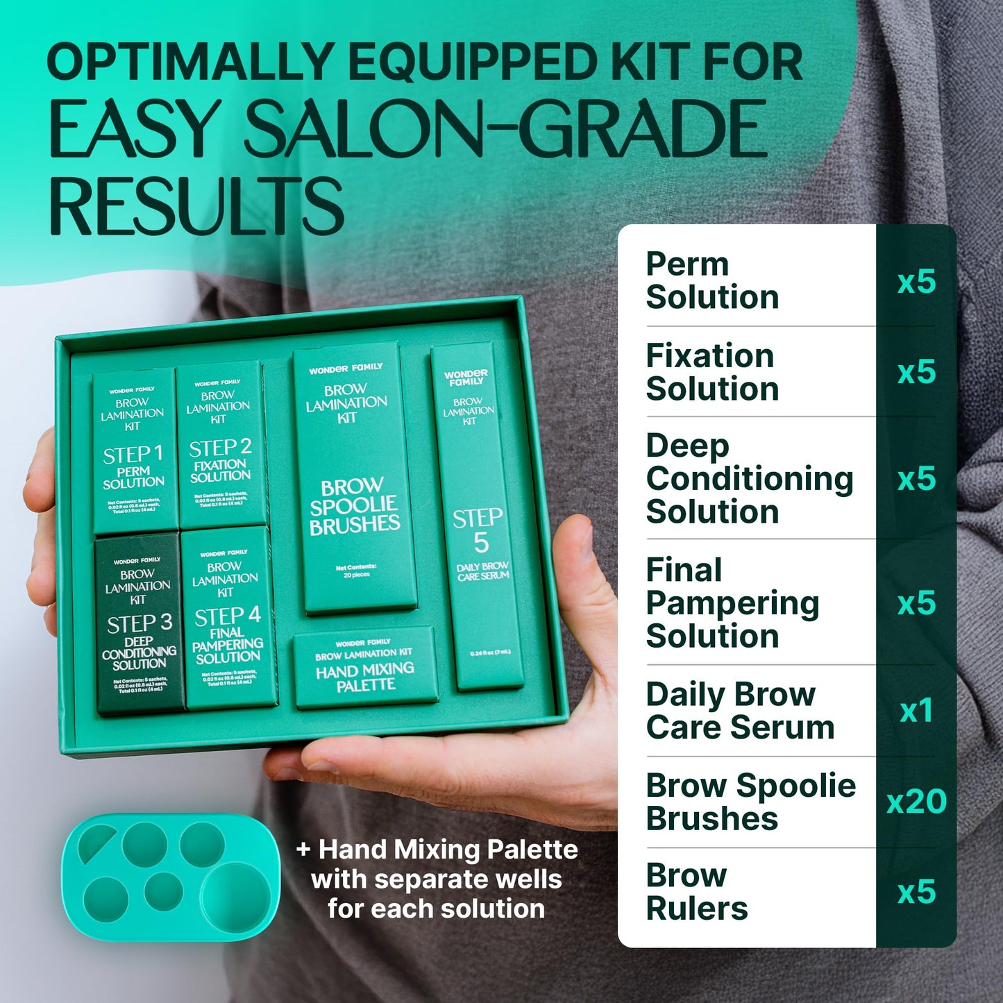 5 Step Eye Brow Lamination Kit - Eyebrow Kit for Women with Brow Lamination Gel & Brow Brushes - Advanced Eye Brow Stencil Kits for Beauty Care - At Home Eyebrow Lamination Kit