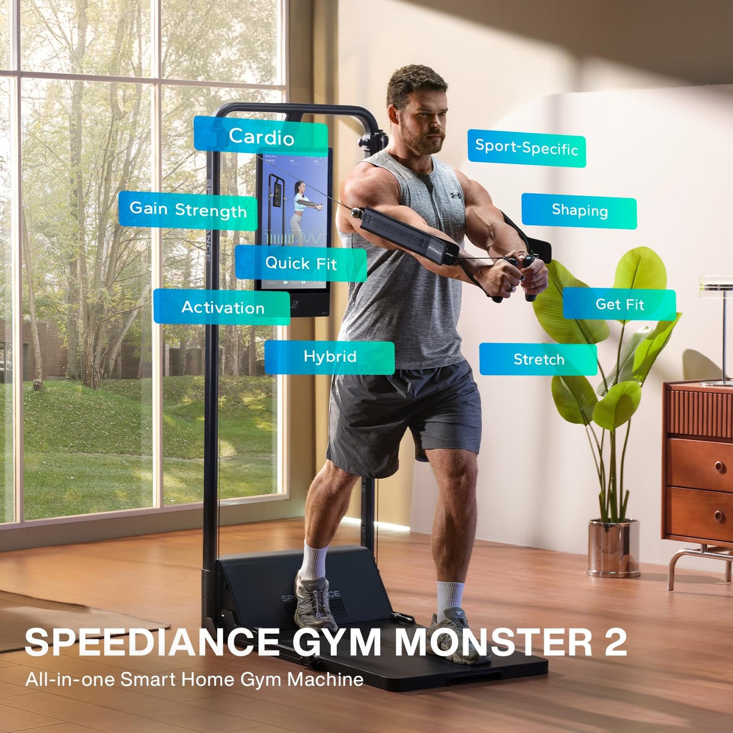 Speediance Gym Monster 2 Smart Home Gym, Upgraded AI-Powered Home Workout Machine, Multi-Functional Smith Machine, Full Body Strength Training Fitness Equipment, All-in-One Workout Station