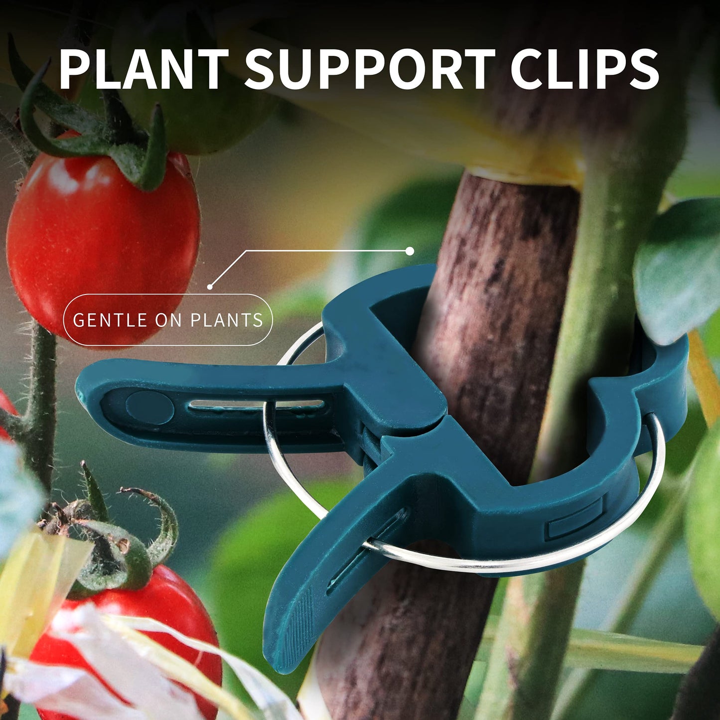 RamPro 40 Piece Green Gentle Gardening Plant & Flower Lever Loop Gripper Clips, Tool for Supporting or Straightening Plant Stems, Stalks, and Vines, Garden Clips