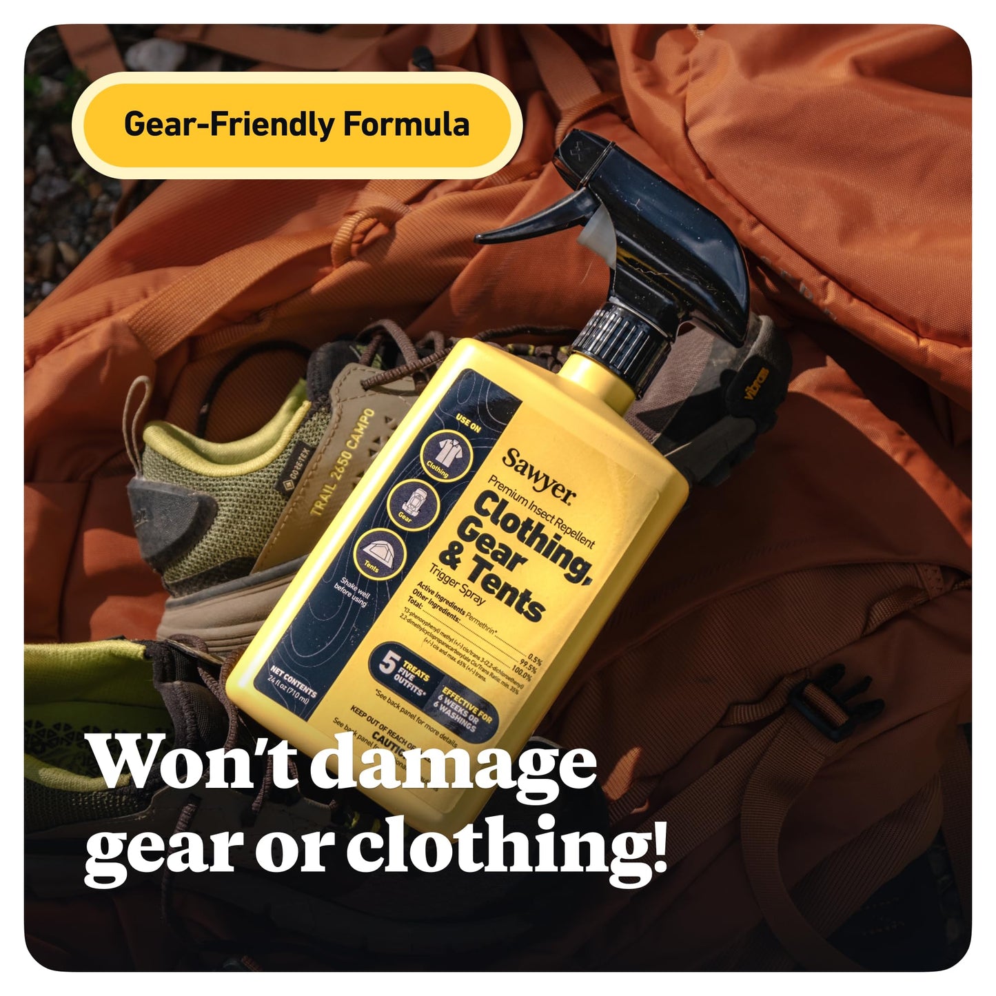 Sawyer Products SP657 Premium Permethrin Insect Repellent for Clothing, Gear & Tents, Trigger Spray, 24-Ounce