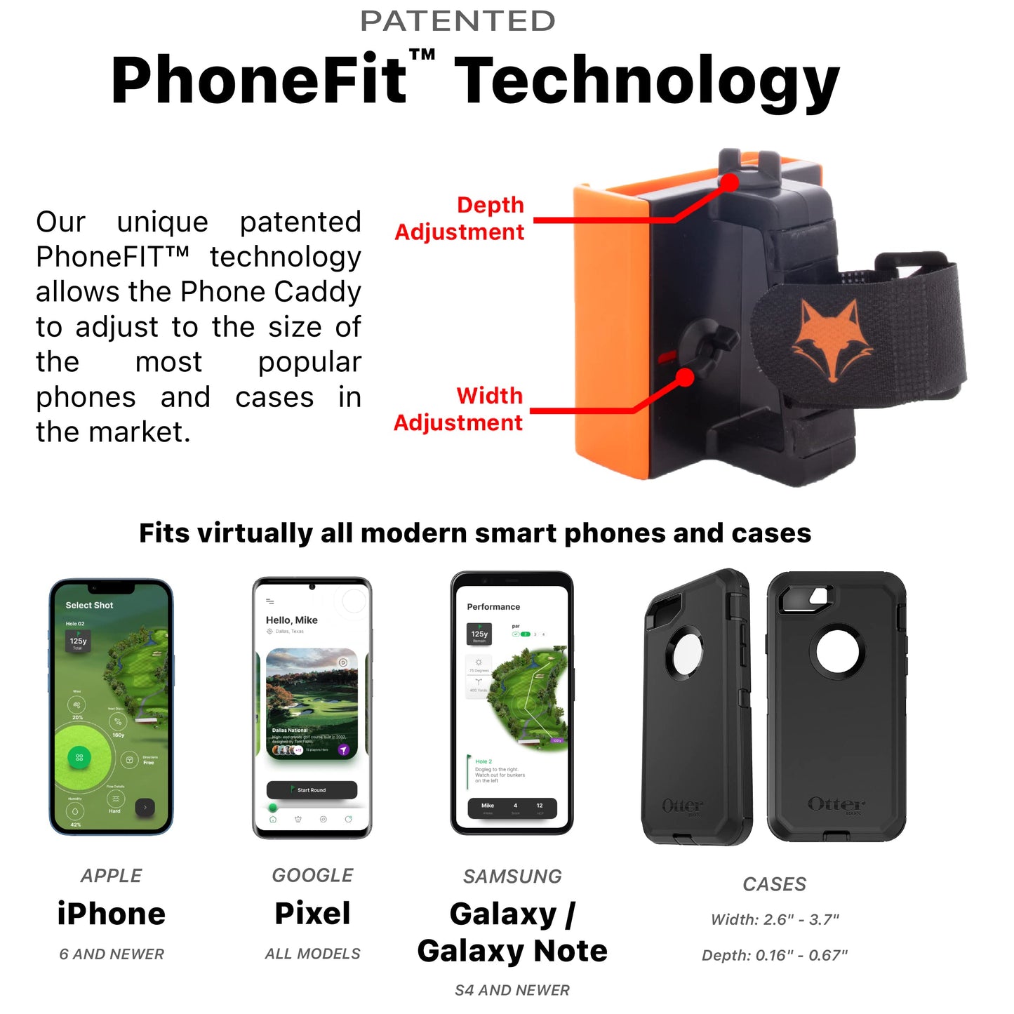 DESERT FOX GOLF - Phone Caddy - Black