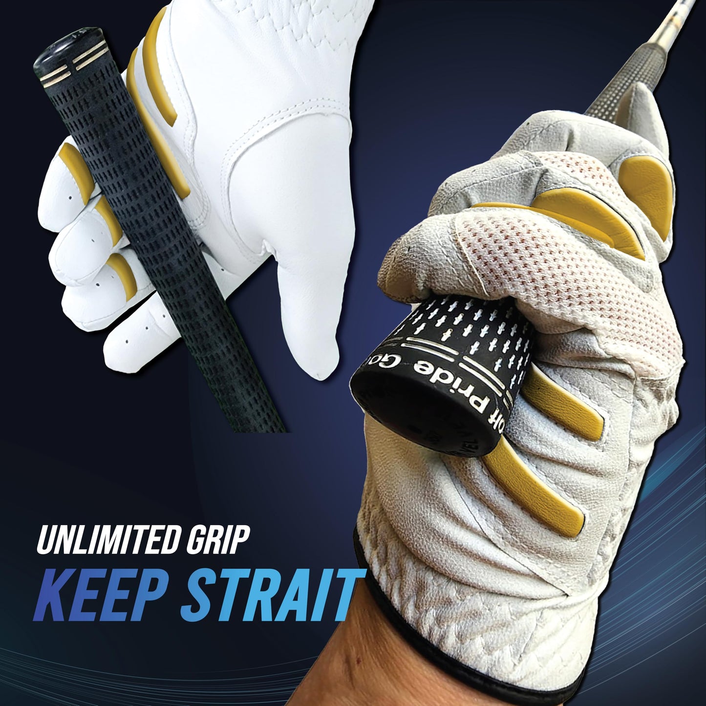 MONKEY GRIP Golf Glove Bearing Capacity Non silp No Slice pad Premium Lether Power Pad Left Hand (Man-Medium)