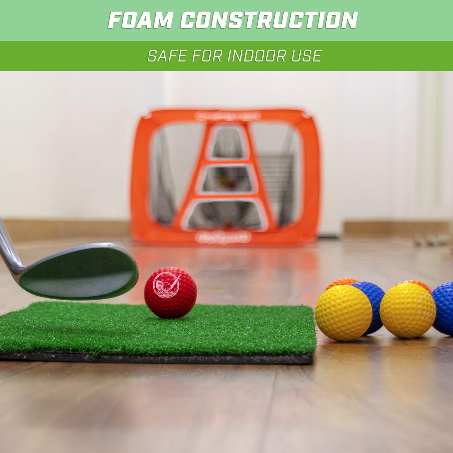 GoSports Foam Golf Practice Balls - 16 Pack Realistic Feel and Limited Flight Use Indoors or Outdoors